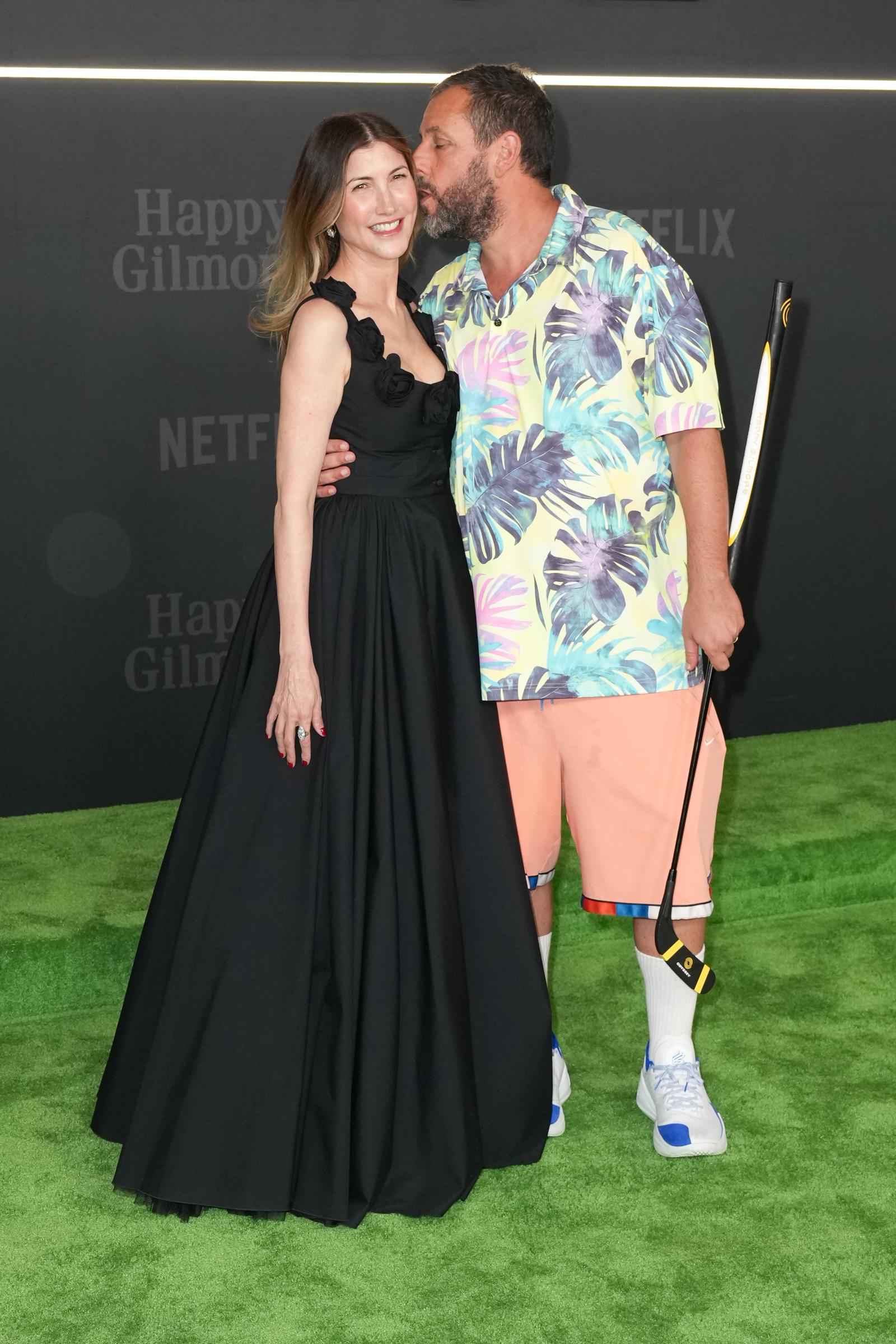Jackie and Adam Sandler at the "Happy Gilmore 2" world premiere at Jazz at Lincoln Center on July 21, 2025, in New York. | Source: Getty Images
