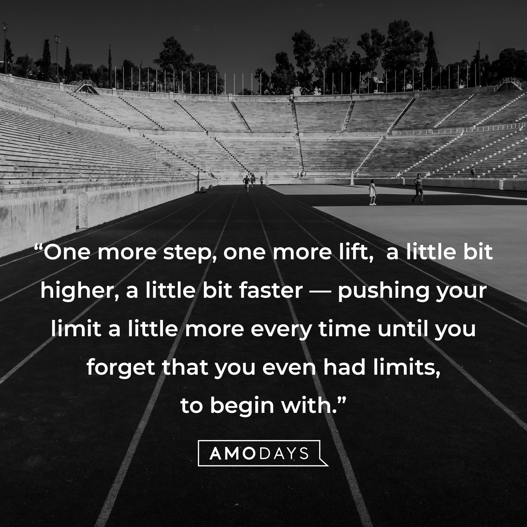 Nike’s quote: “One more step, one more lift, a little bit higher, a little bit faster — pushing your limit a little more every time until you forget you even had limits to begin with.” | Source: AmoDays