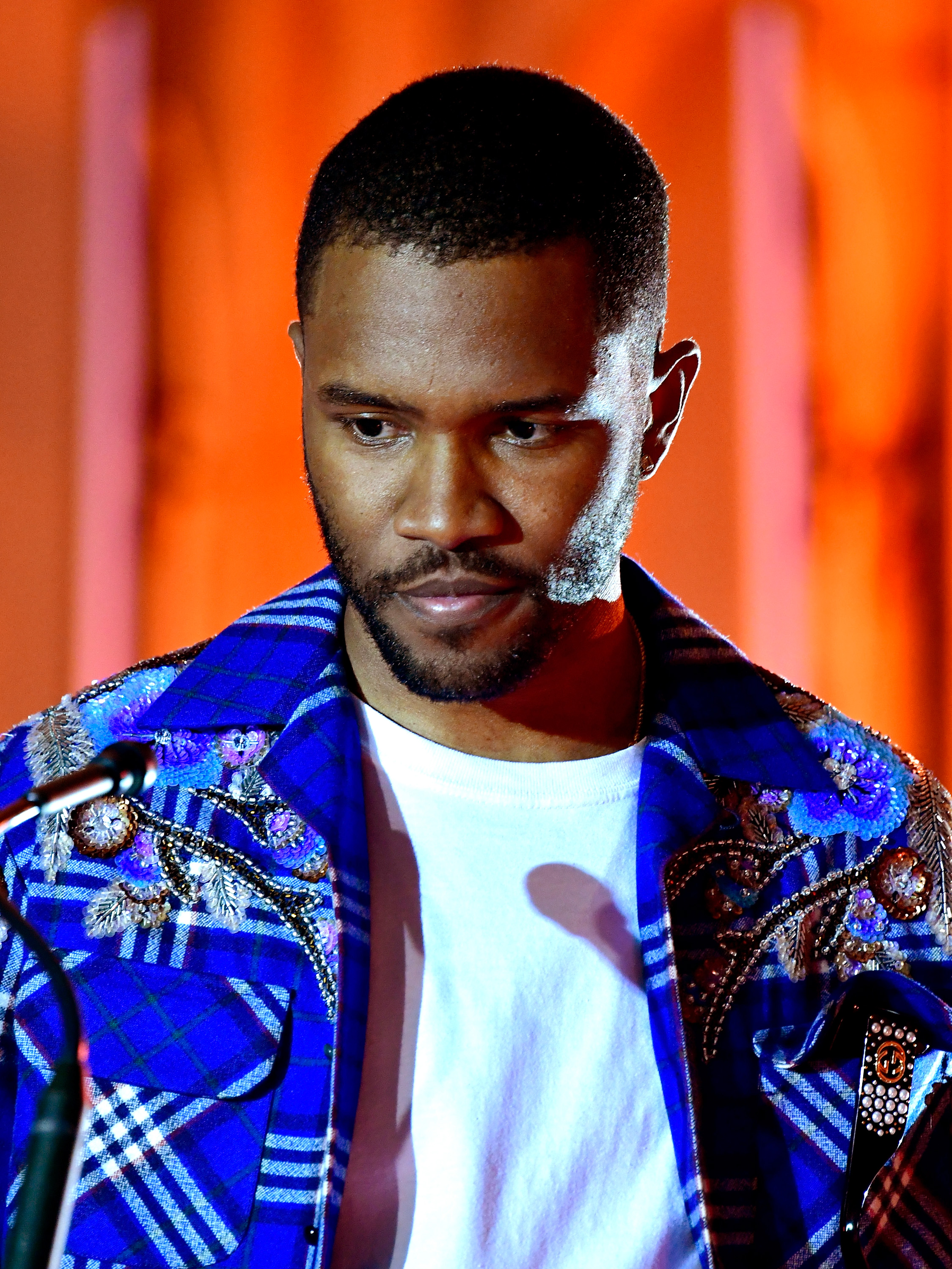 Frank Ocean onstage at Spotify's Inaugural Secret Genius Awards hosted by Lizzo at Vibiana on November 1, 2017 in Los Angeles, California | Source: Getty Images