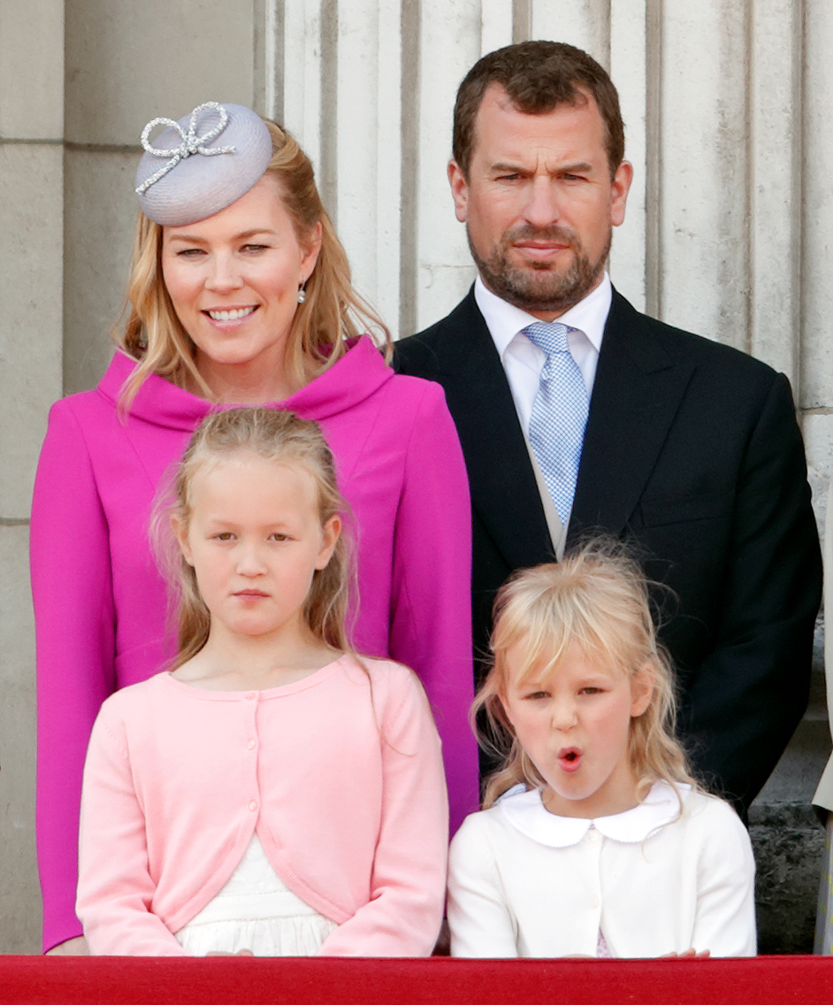 Autumn, Peter, Savannah, and Isla Phillips watch a flypast from the balcony of Buckingham Palace during Trooping The Colour, the Queen's annual birthday parade, on 8 June 2019 in London, England. | Source: Getty Images