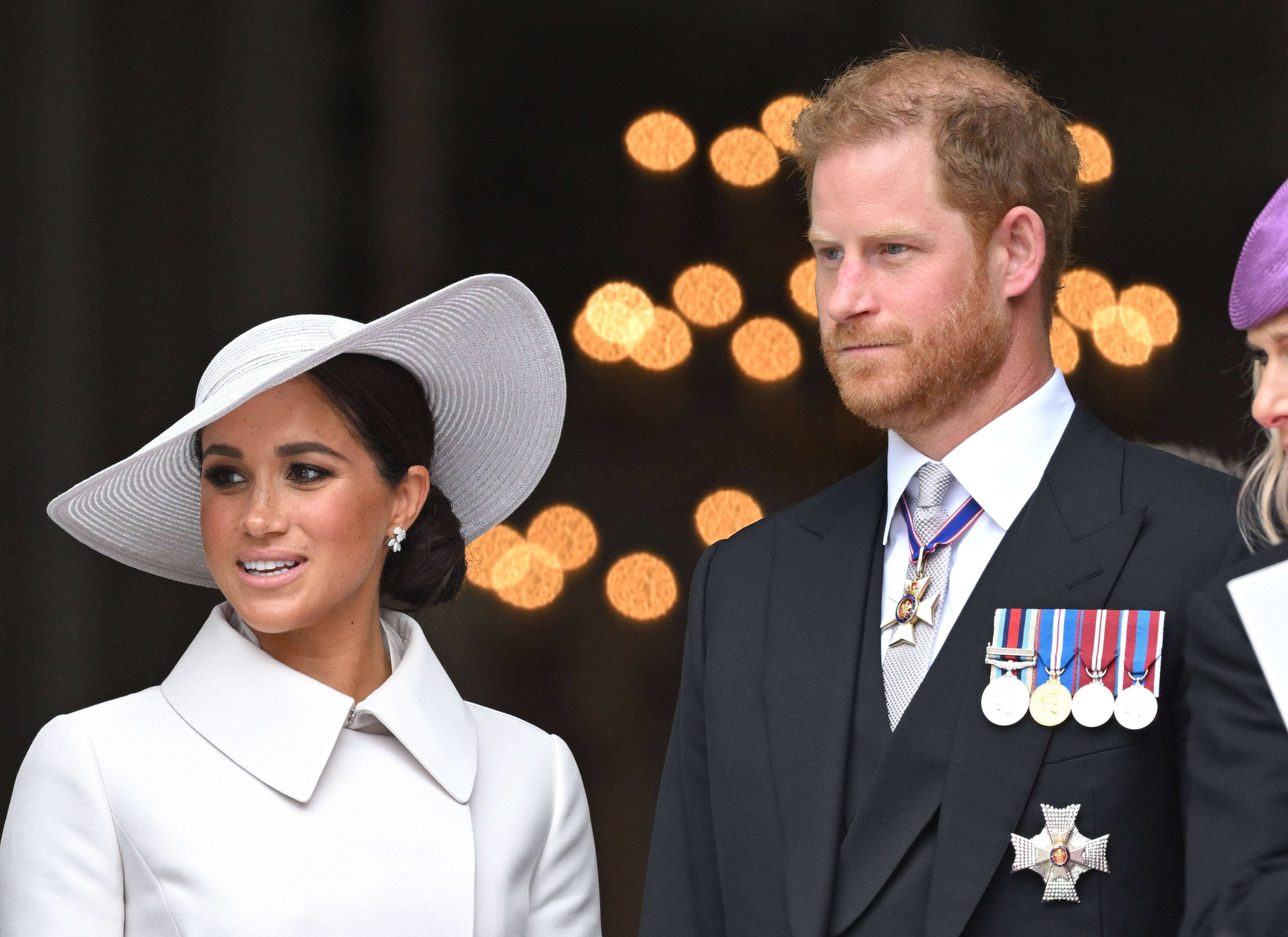 Meghan, duquesa de Sussex y el príncipe Harry, duque de Sussex asisten al Servicio Nacional de Acción de Gracias en la Catedral de San Pablo el 3 de junio de 2022 en Londres, Inglaterra | Foto: Getty Images