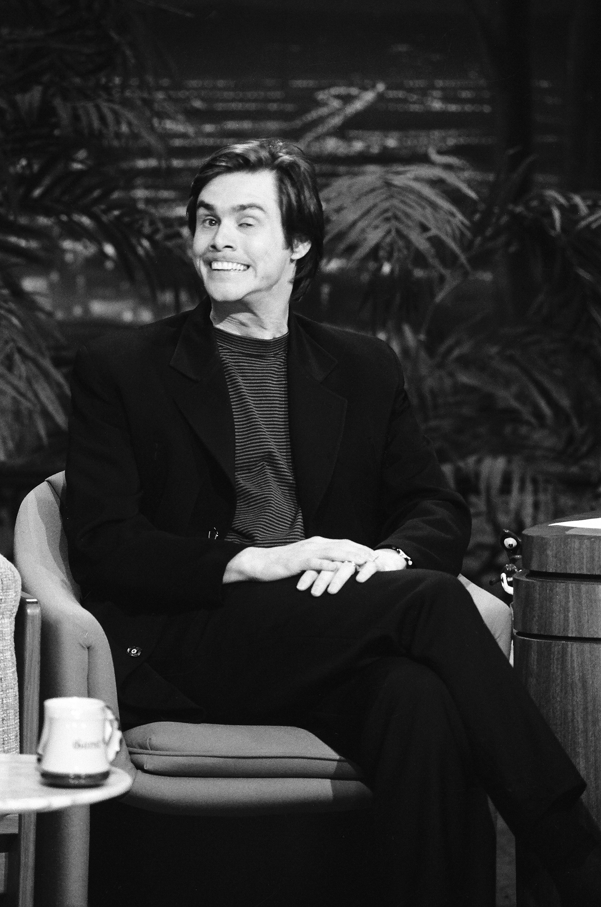 Comedian Jim Carrey pictured during an interview on "The Tonight Show Starring Johnny Carson" on March 25, 1991 | Source: Getty Images