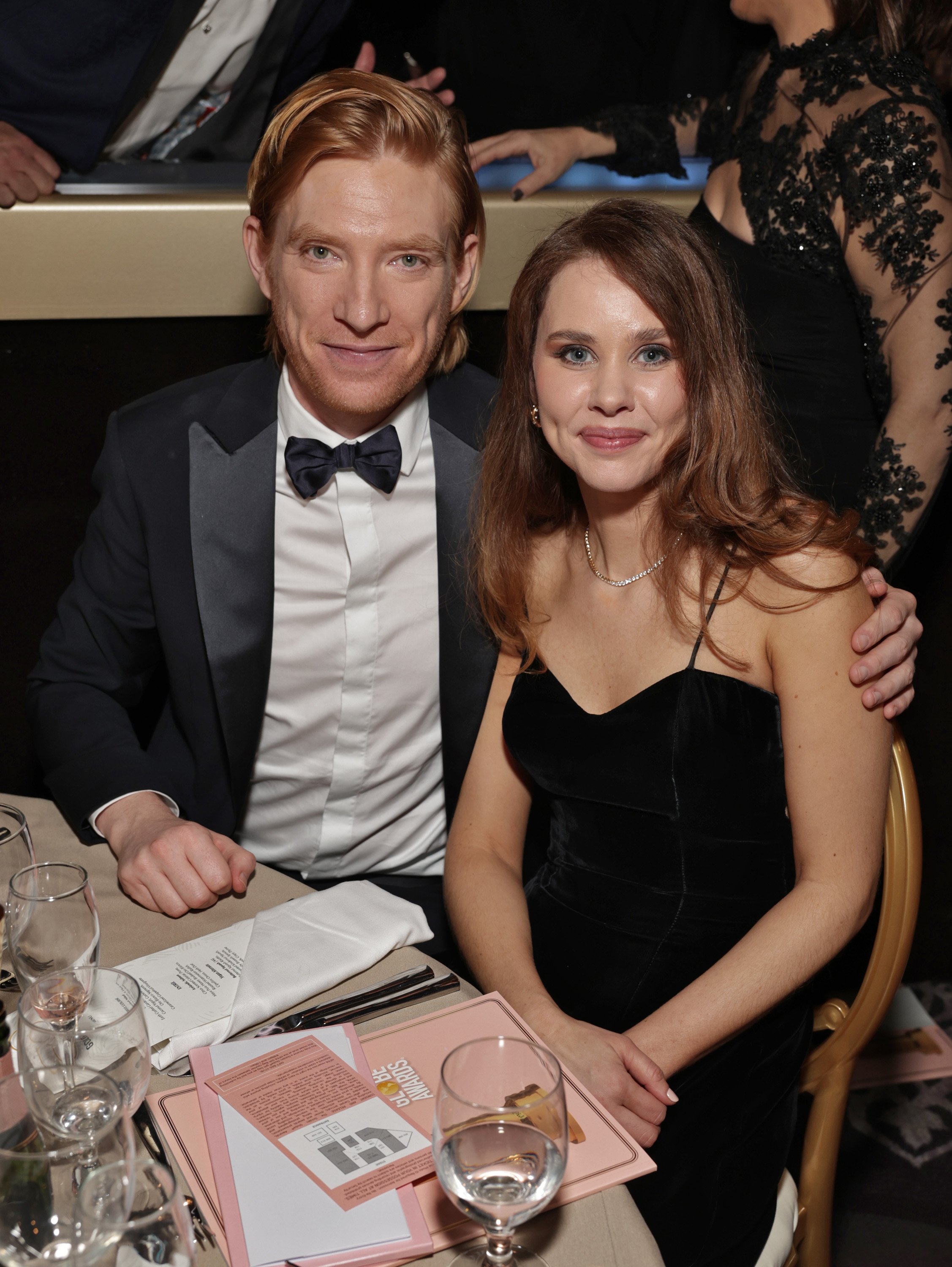 Domhnall Gleeson and Juliette Bonass at the 80th Annual Golden Globe Awards on January 10, 2023, in Beverly Hills | Source: Getty Images