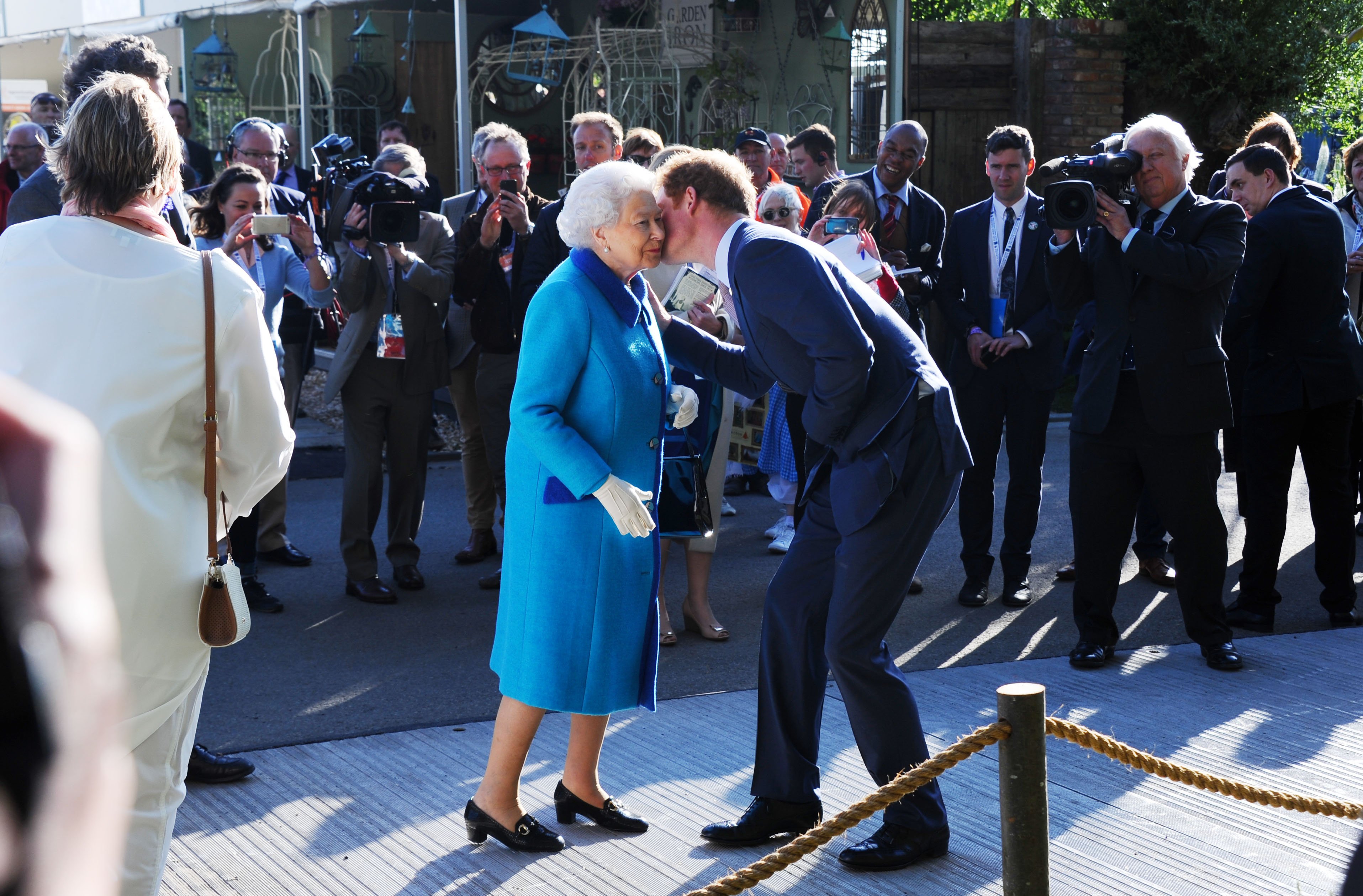  Queen Elizabeth II and Prince Harry attend the annual Chelsea Flower show at Royal Hospital Chelsea on May 18, 2015 in London, England | Source: Getty Images 