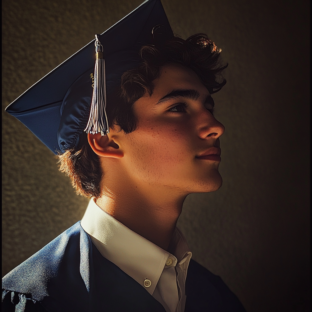 A boy at his high school graduation | Source: Midjourney