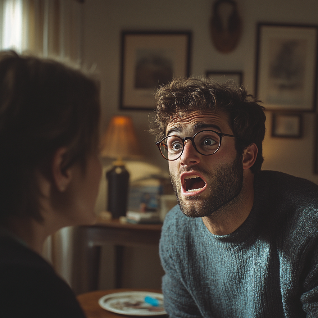 An angry man shouting at his mother | Source: Midjourney