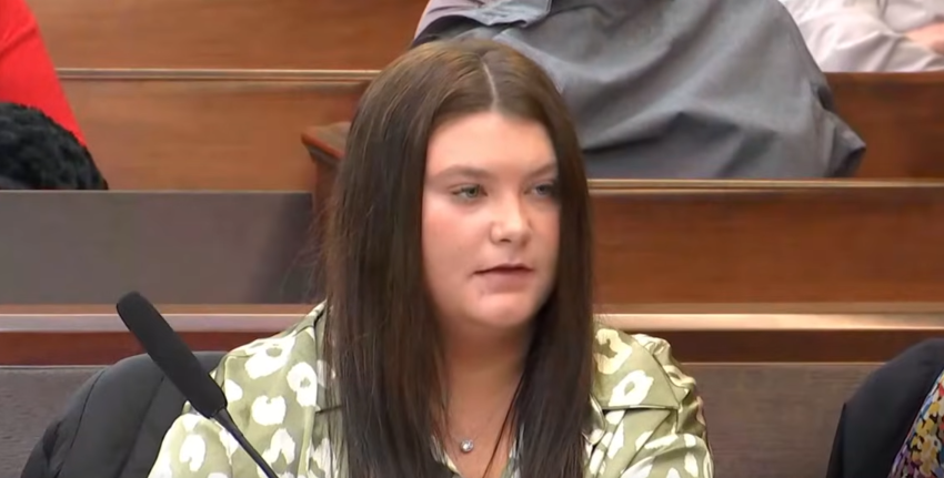 The defendant Trinity Poague during Day 3 of GA v. Trinity Madison Poague, from a video dated December 4, 2025 | Source: YouTube/COURT TV