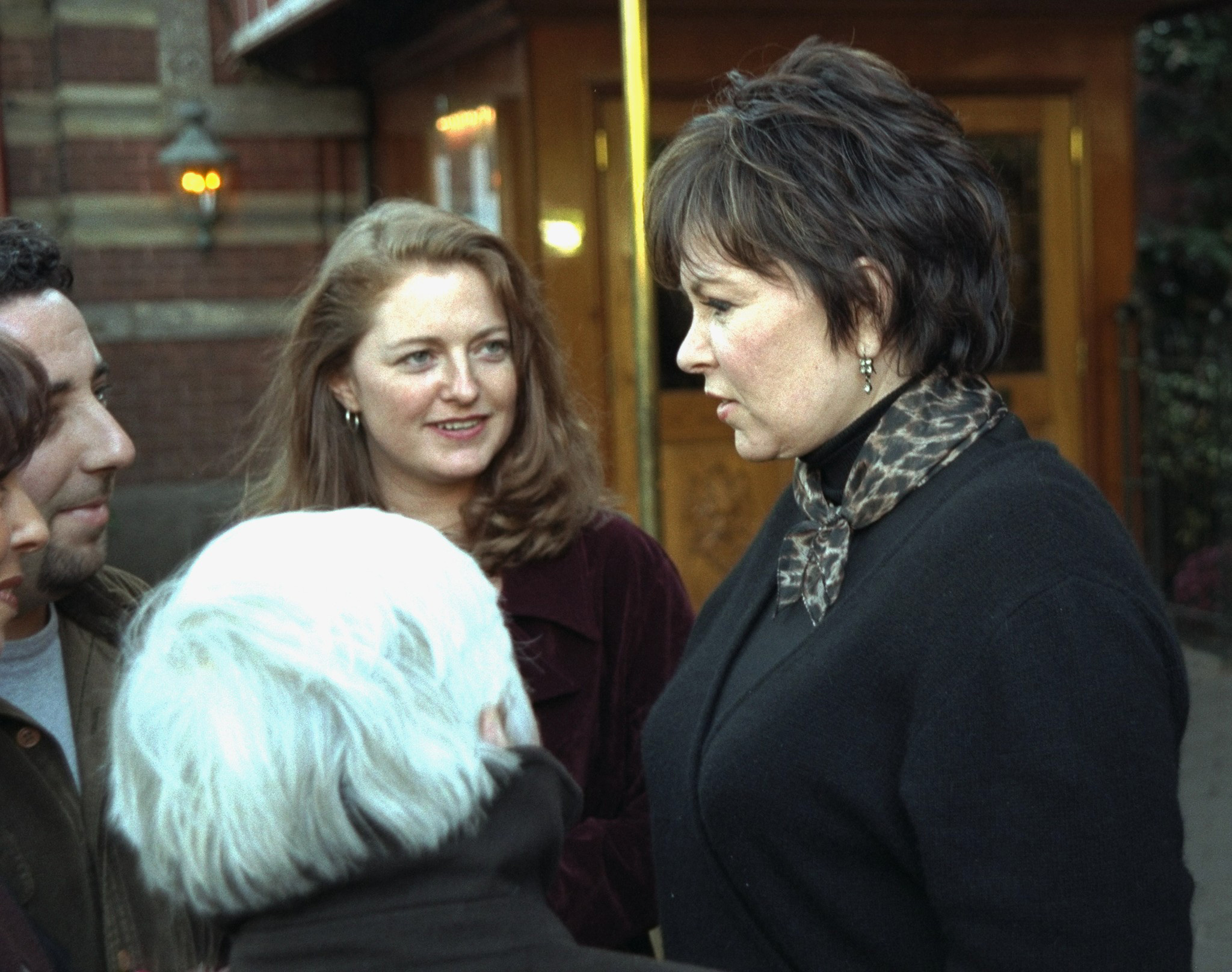 Roseanne Barr (right) meets her fans with daughter Brandy at her side at Tavern on the Green where the "The Roseanne Show" was being filmed. | Source: Getty Images
