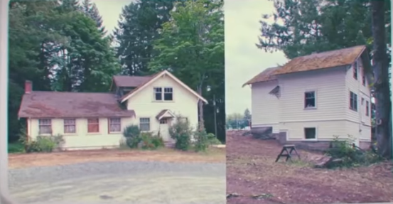 The cabin and the roadhouse before renovation. | Source: youtube.com/@manekimteams62