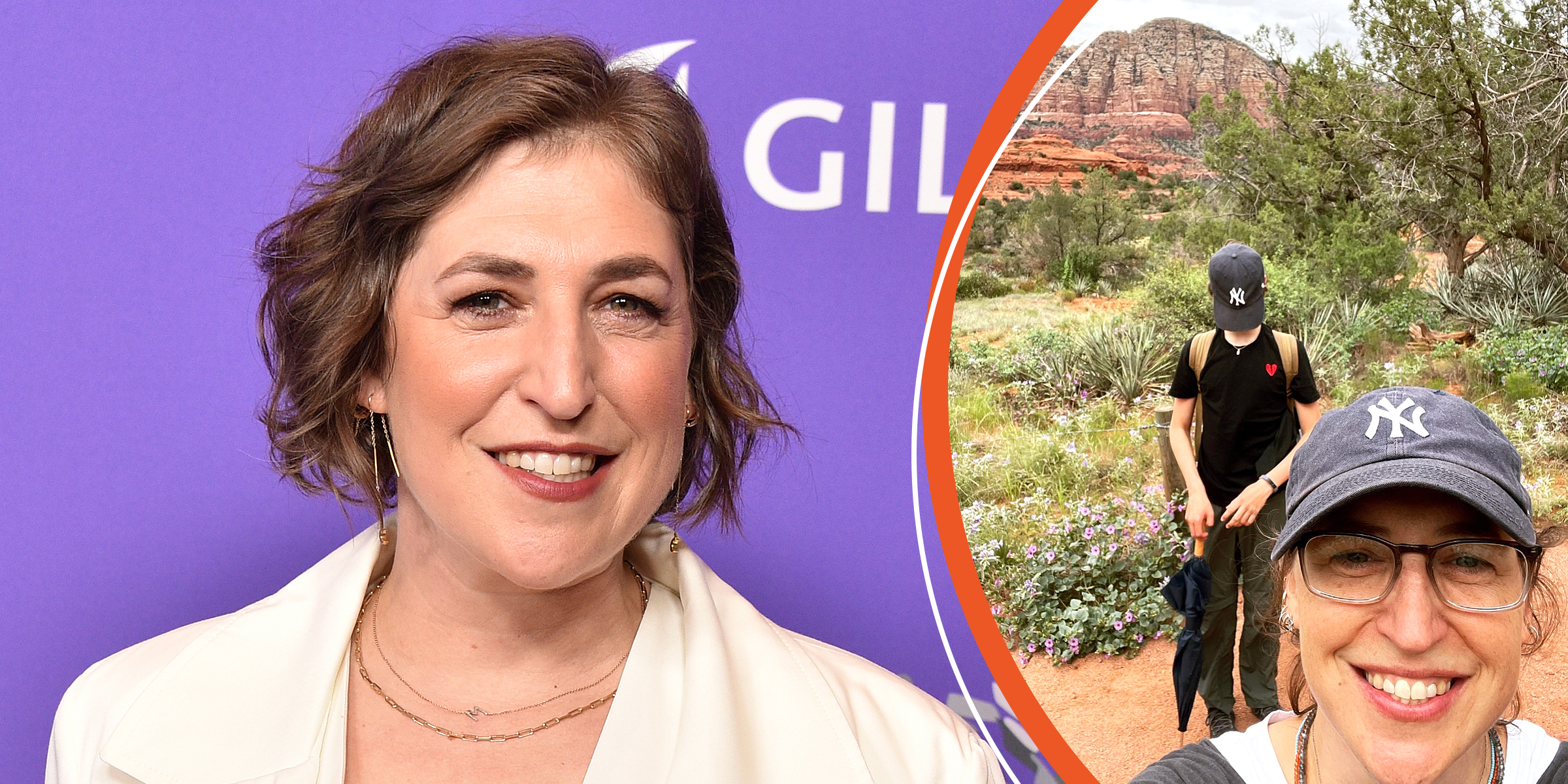 Mayim Bialik | Mayim Bialik and Miles Roosevelt Bialik Stone | Source: Getty Images | Instagram/missmayim