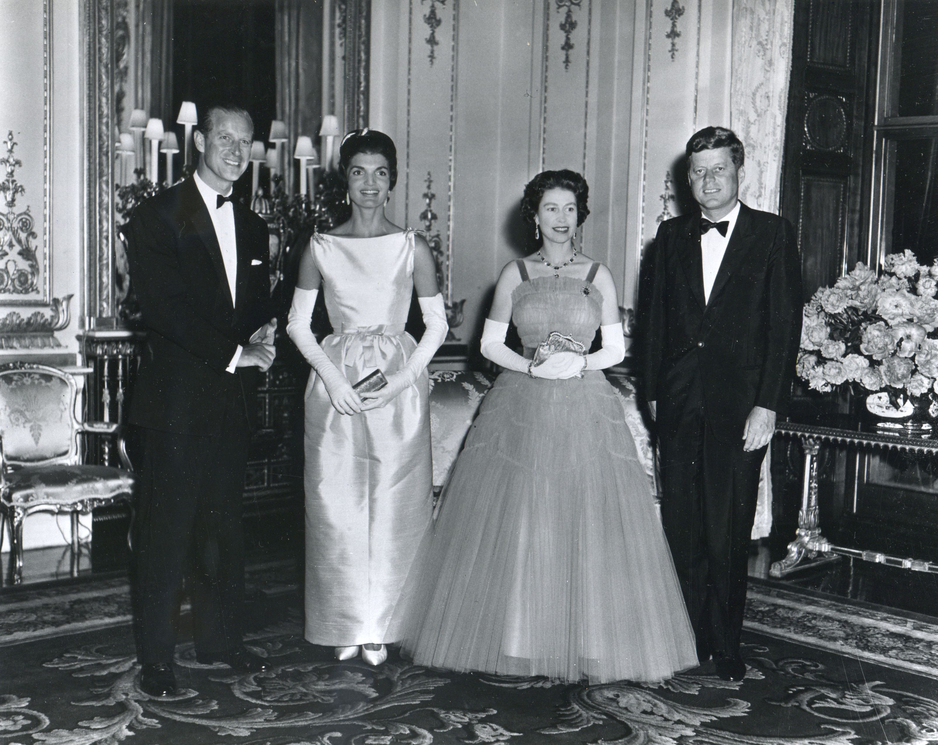 Queen Elizabeth and Prince Philip with President John F. Kennedy and his wife, First Lady Jacqueline Kennedy in 1961 in London, United Kingdom | Source: Getty Images