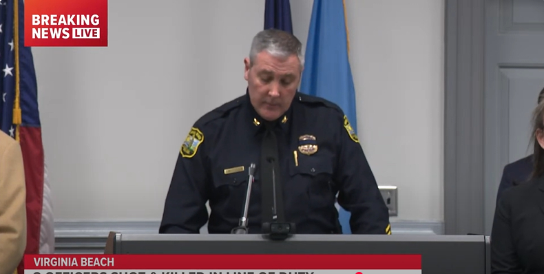 Virginia Beach Police Chief Paul Neudigate addressing the public during a press conference. | Source: YouTube/13News Now