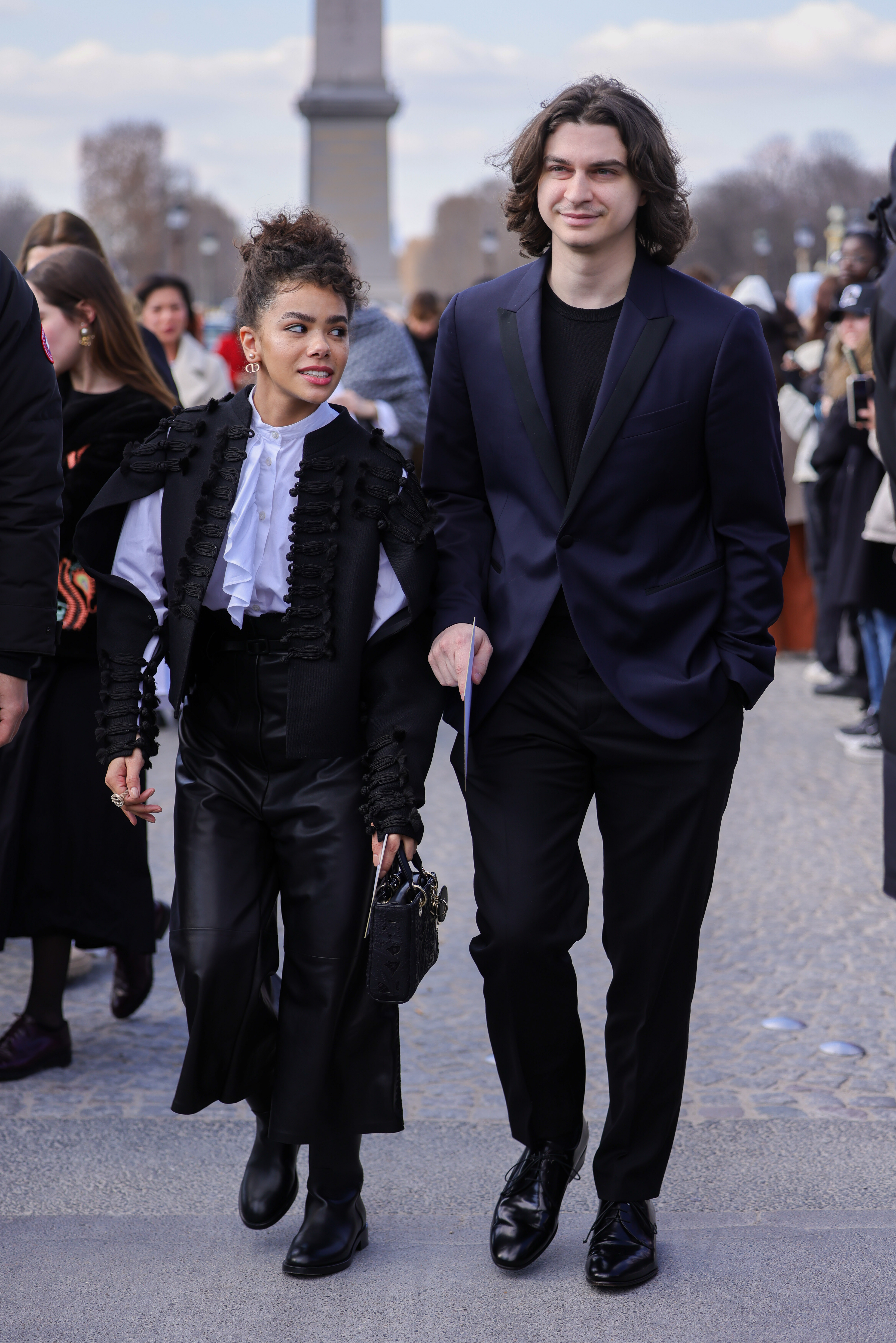 Antonia Gentry and Michael Debi attending Paris Fashion Week on February 28, 2023, in Paris, France. | Source: Getty Images