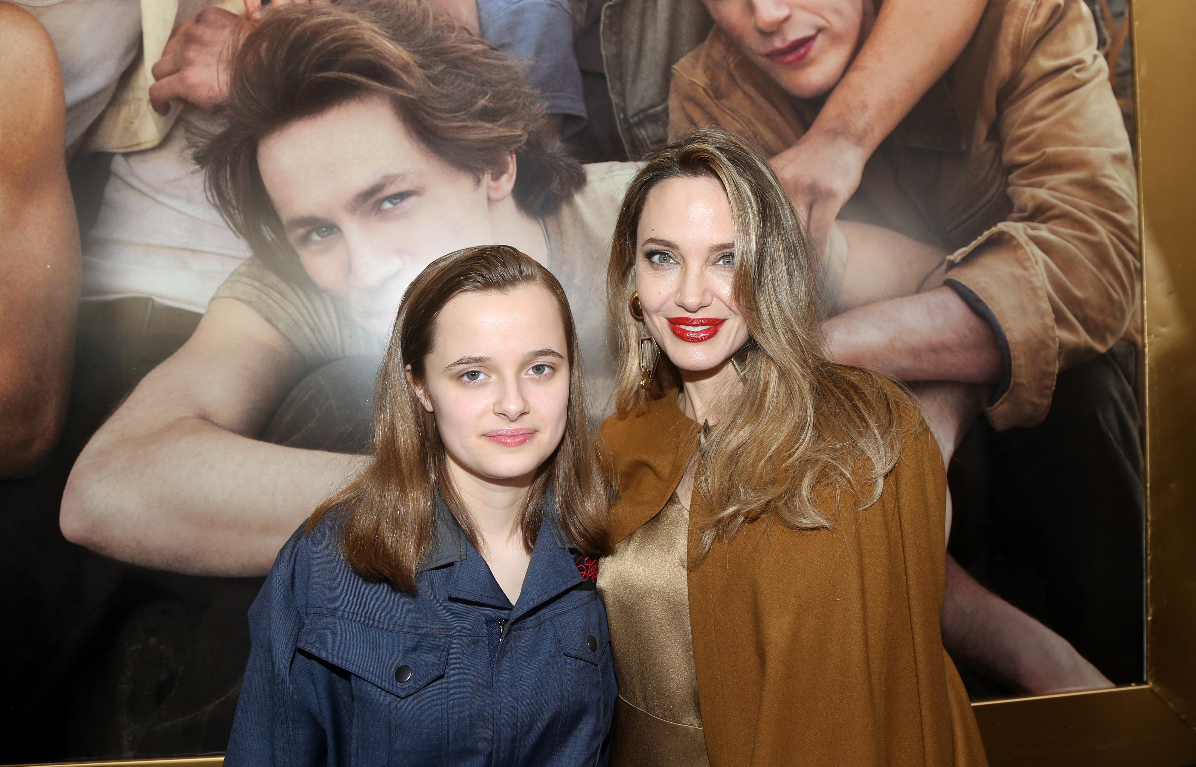 Vivienne Jolie-Pitt and Angelina Jolie attend the opening night of "The Outsiders" at The Bernard B. Jacobs Theatre on April 11, 2024, in New York City. | Source: Getty Images
