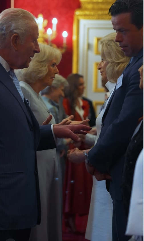King Charles III and Queen Camilla meet guests during the reception marking the 125th anniversary of Cancer Research UK at St. James's Palace in London. | Source: Instagram/princeandprincessofwales