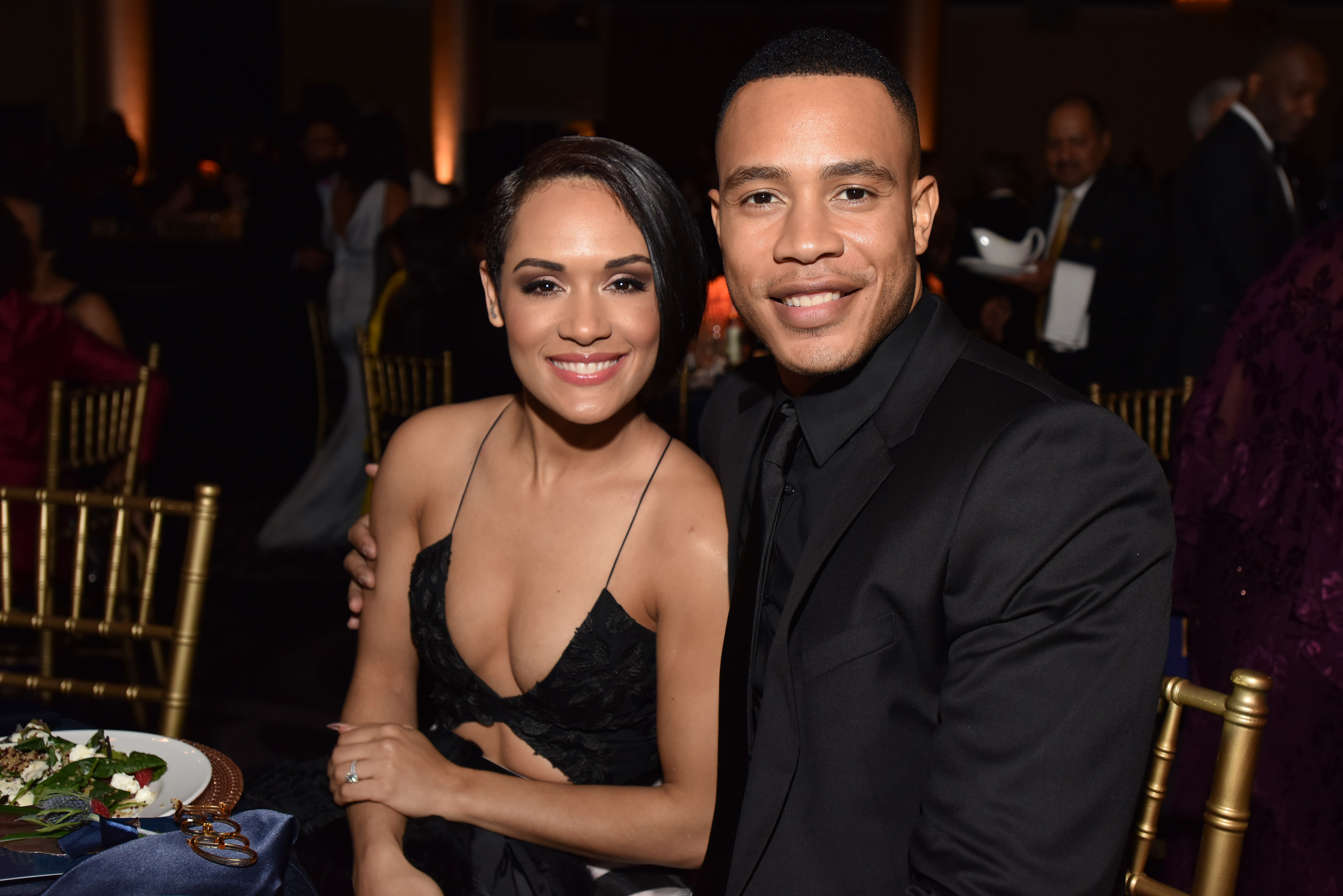 Grace Gealey & Trai Byers attend BET Presents the American Black Film Festival Honors on Feb. 17, 2017 in California | Photo: Getty Images