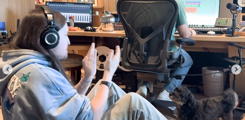 Max Martin plays with a dog while working on "Opalite" on a post February 23, 2026 | Source: Instagram/taylorswift