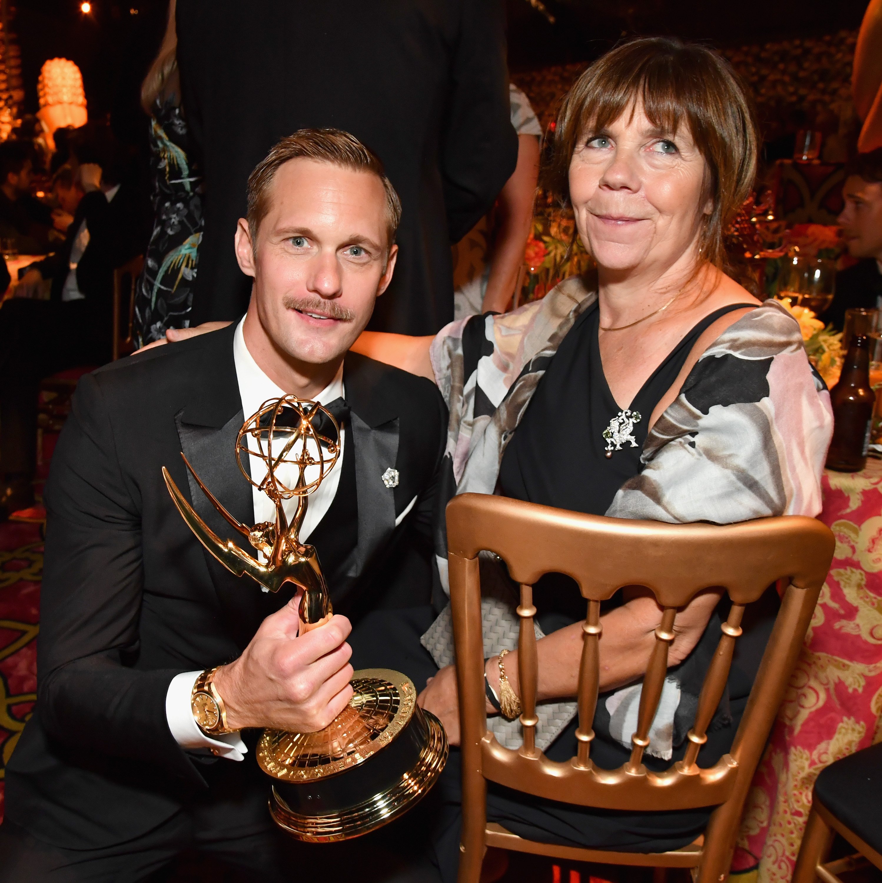 Alexander Skarsgard and My Skarsgard attend the HBO's Official 2017 Emmy After Party at The Plaza at the Pacific Design Center on September 17, 2017 in Los Angeles, California. | Source: Getty Images
