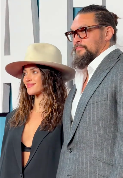 Adria Arjona and Jason Momoa at the film event for "Black Bag," posted on March 12, 2025. | Source: TikTok/@gala.fr