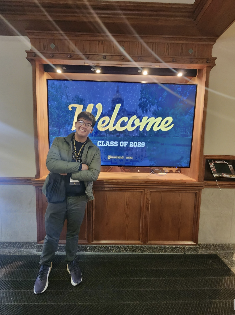Austin Tran is pictured at the University of Notre Dame, dated April 6, 2025 | Source: Facebook/anntravels2
