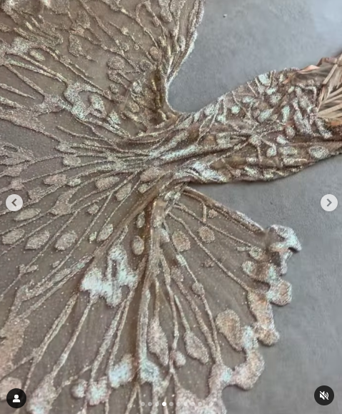 A close-up of Jennifer Lopez's Schiaparelli gown, posted on May 7, 2024 | Source: Instagram/marielhaenn