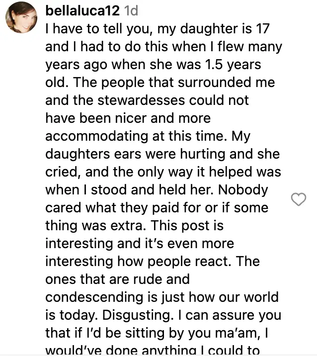 A comment left on Aliza Carr's Instagram post | Source: instagram.com/bumpnbub/