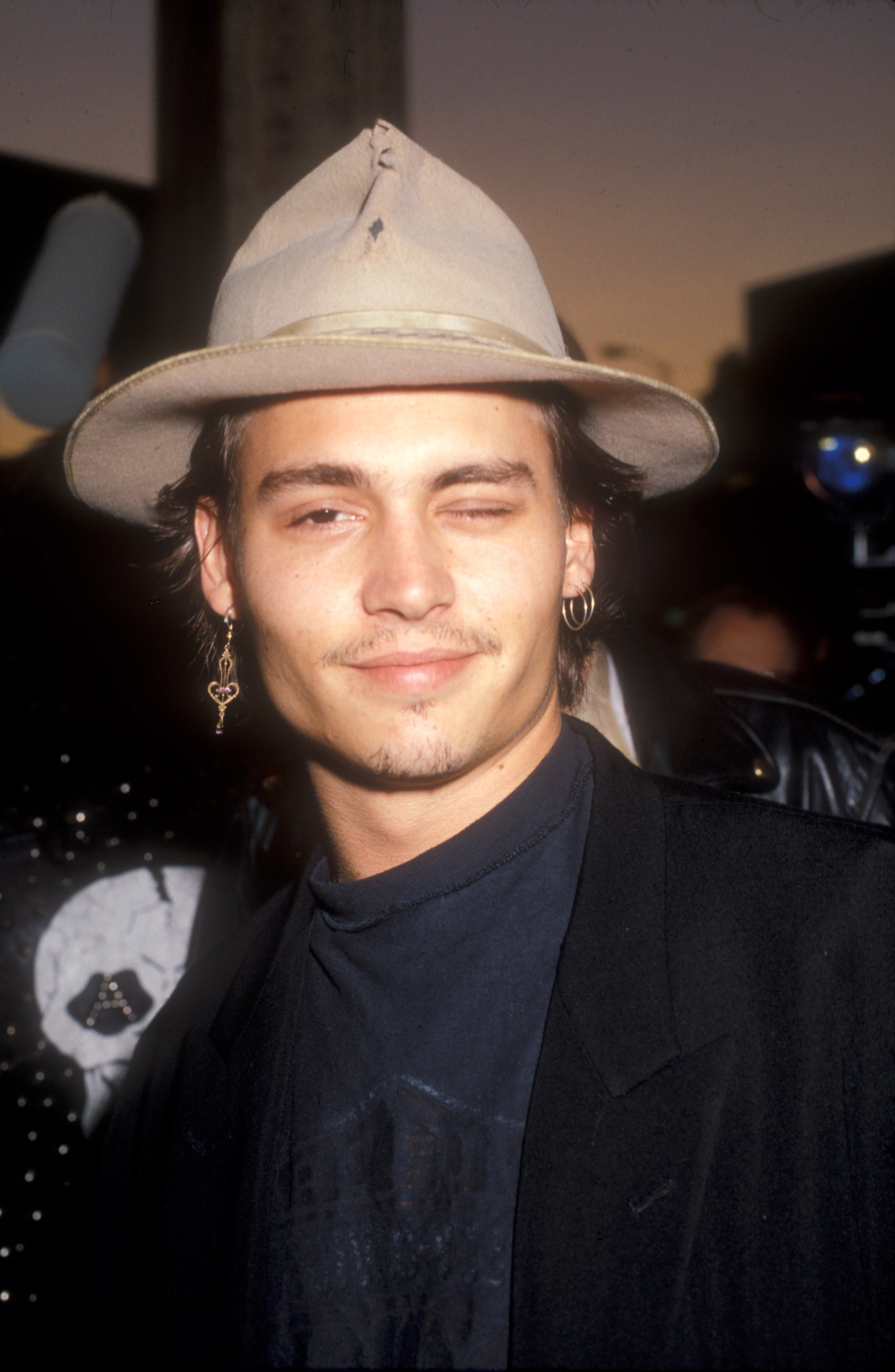 Johnny Depp during Decline of Western Civilization Part 2: The Metal Years Premiere at Cinerama Dome on June 01, 1988 in Los Angeles, California | Source: Getty Images