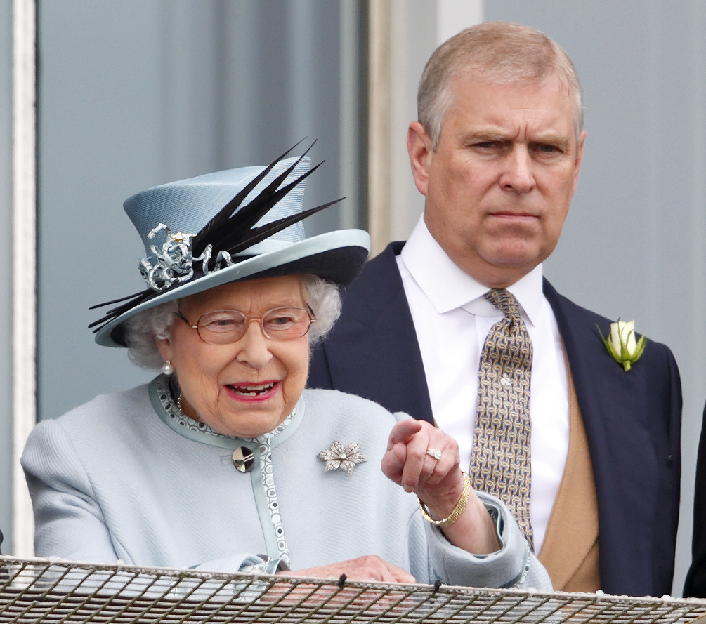 Queen Elizabeth II and Prince Andrew, Duke of York, on June 1, 2013, in Epsom, England | Source: Getty Images