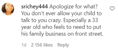 A fan's comment on Kirk Franklin's apology video. | Photo: Instagram/Kirkfranklin