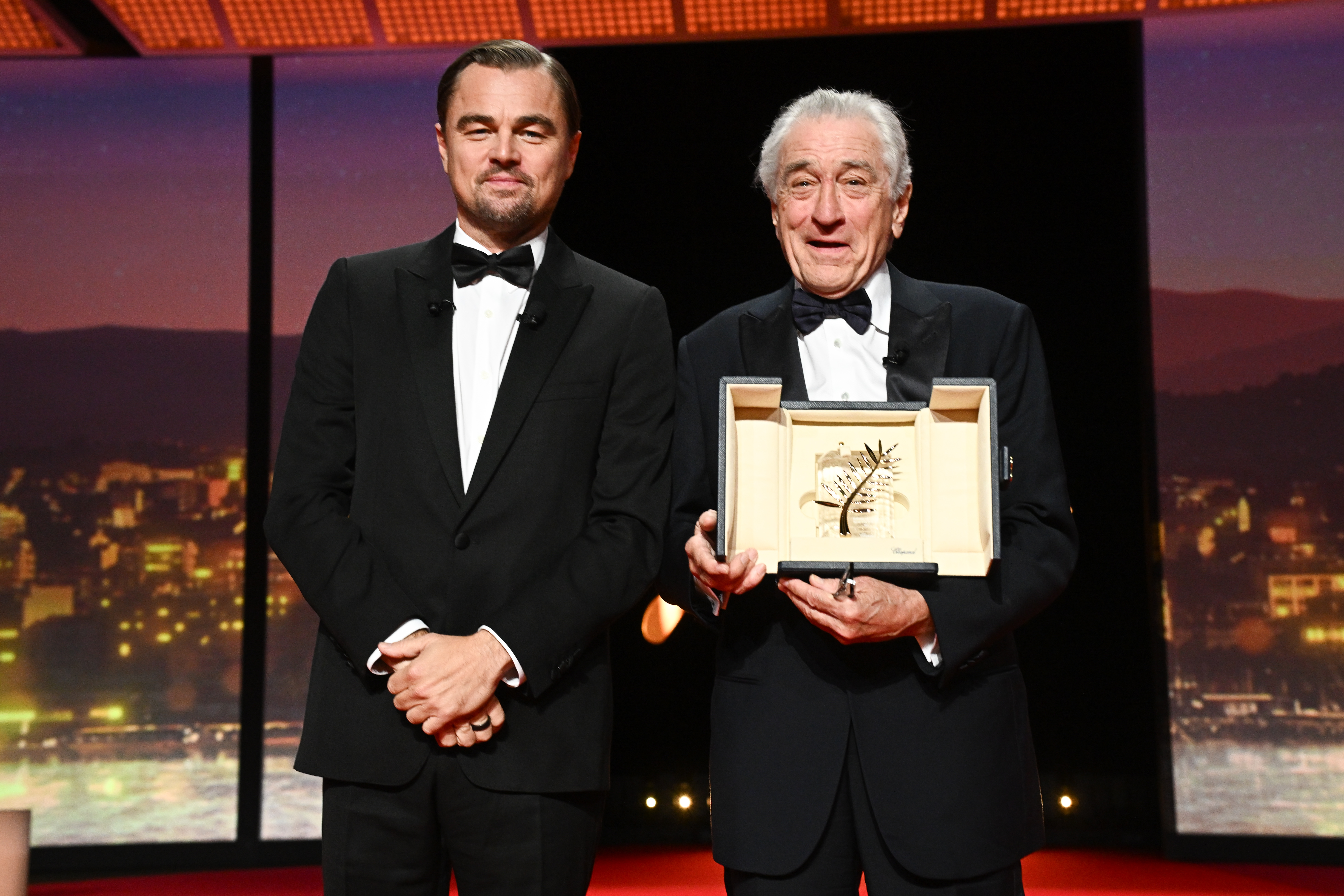 Leonardo DiCaprio and Robert De Niro are pictured during the opening ceremony at the 78th annual Cannes Film Festival at Grand Theatre Lumiere on May 13, 2025, in France | Source: Getty Images