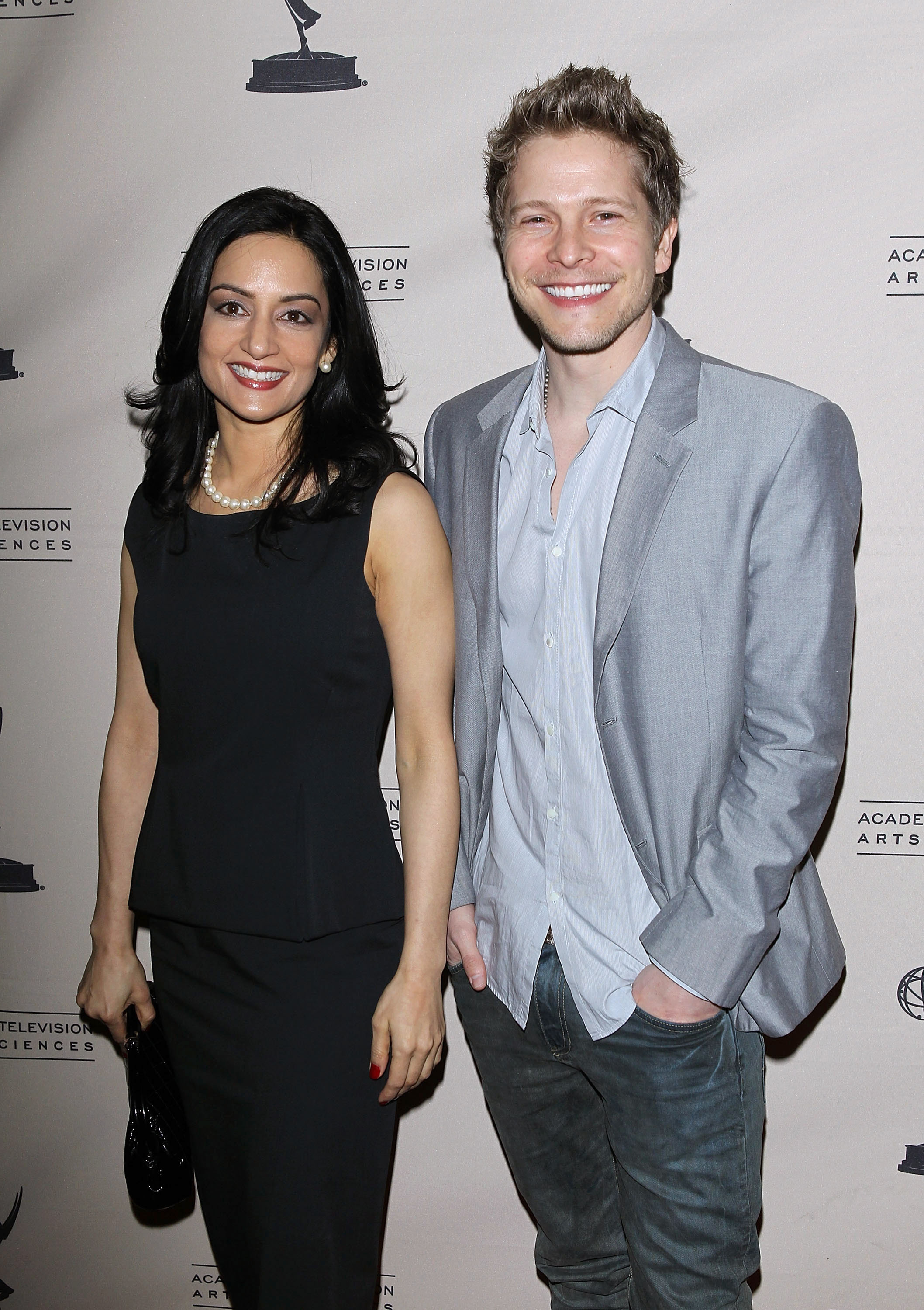 Archie Panjabi and Matt Czuchry pose as they arrive at the Academy Of Television Arts & Sciences Presents An Evening With "The Good Wife" held at Leonard H. Goldenson Theatre on January 31, 2011, in North Hollywood, California | Source: Getty Images