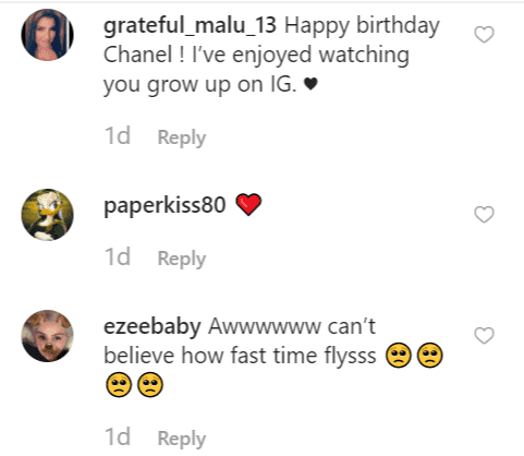 Fan comments on Chanel's post | Instagram: @babychanelnicole