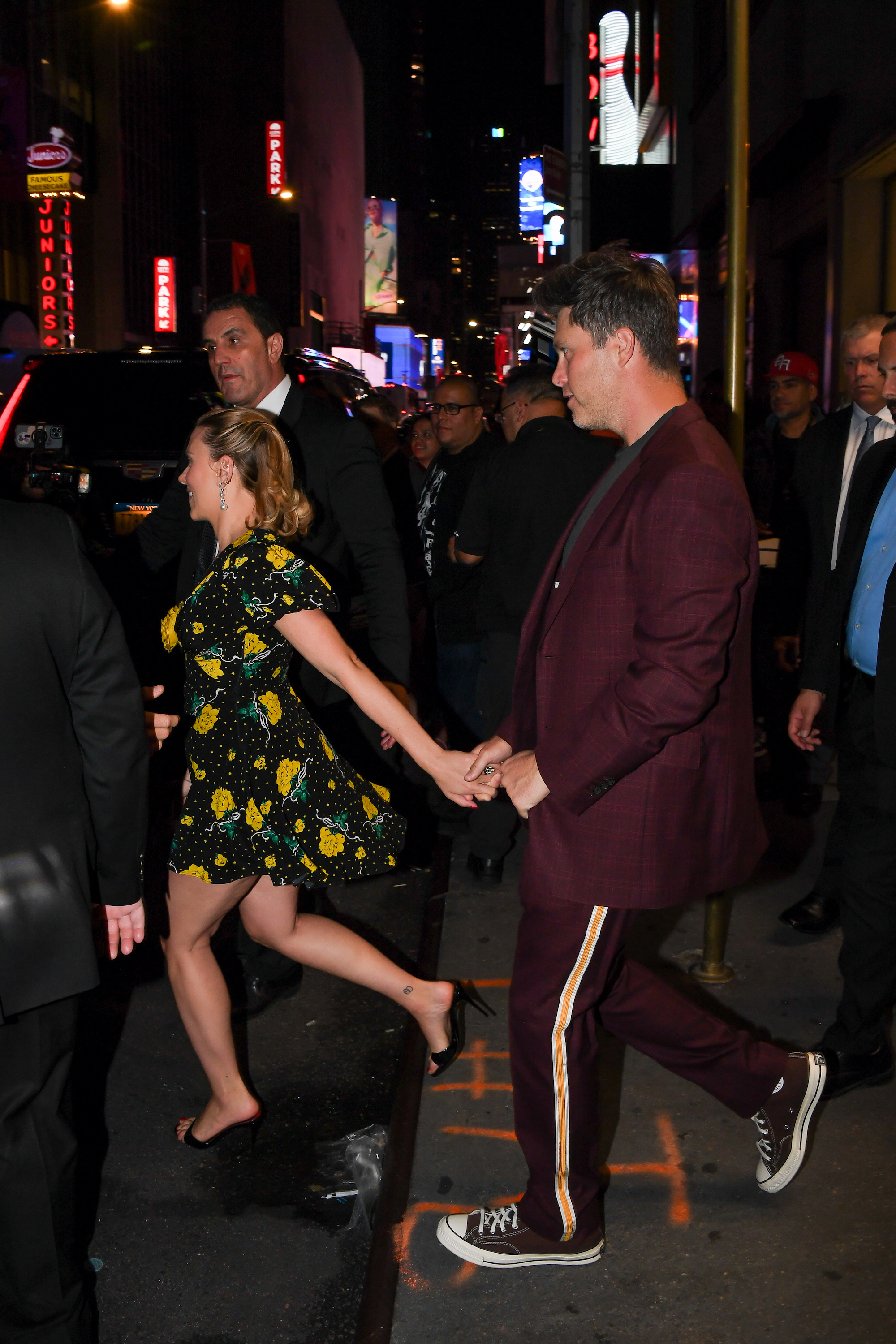 Scarlett Johansson and Colin Jost seen at after-party of the premiere of "Asteroid City" at Sardi's restaurant in Manhattan on June 13, 2023 in New York City.  | Source: Getty Images