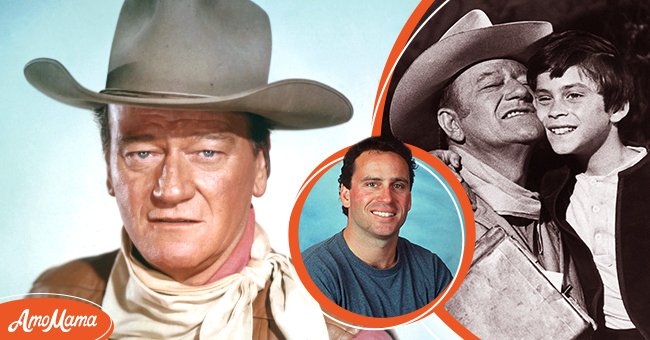 American actor John Wayne in a scene from 'El Dorado' circa 1967. [Left] | Photo of John Wayne's son Ethan. [Center] | Actor John Wayne in a photo with his son, Ethan. [Right] | Photo: Getty Images