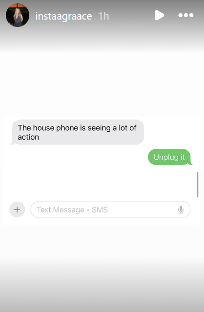 Screenshot of a message sent by Grace Springer, dated July 17, 2025, on Instagram Stories | Source: Instagram/instaagraace