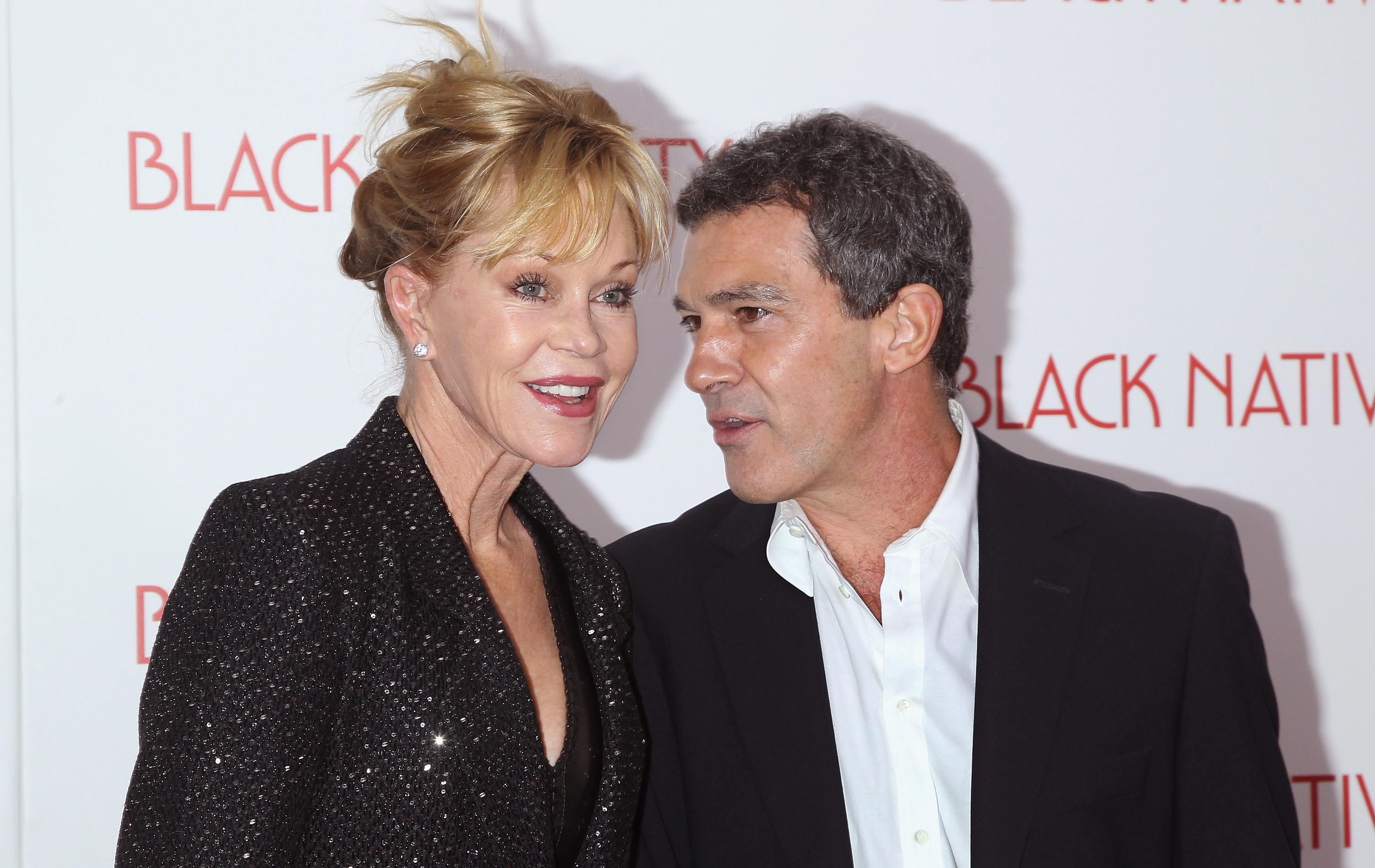 Melanie Griffith and Antonio Banderas attend the "Black Nativity" premiere at The Apollo Theater on November 18, 2013, in New York City. | Source: Getty Images
