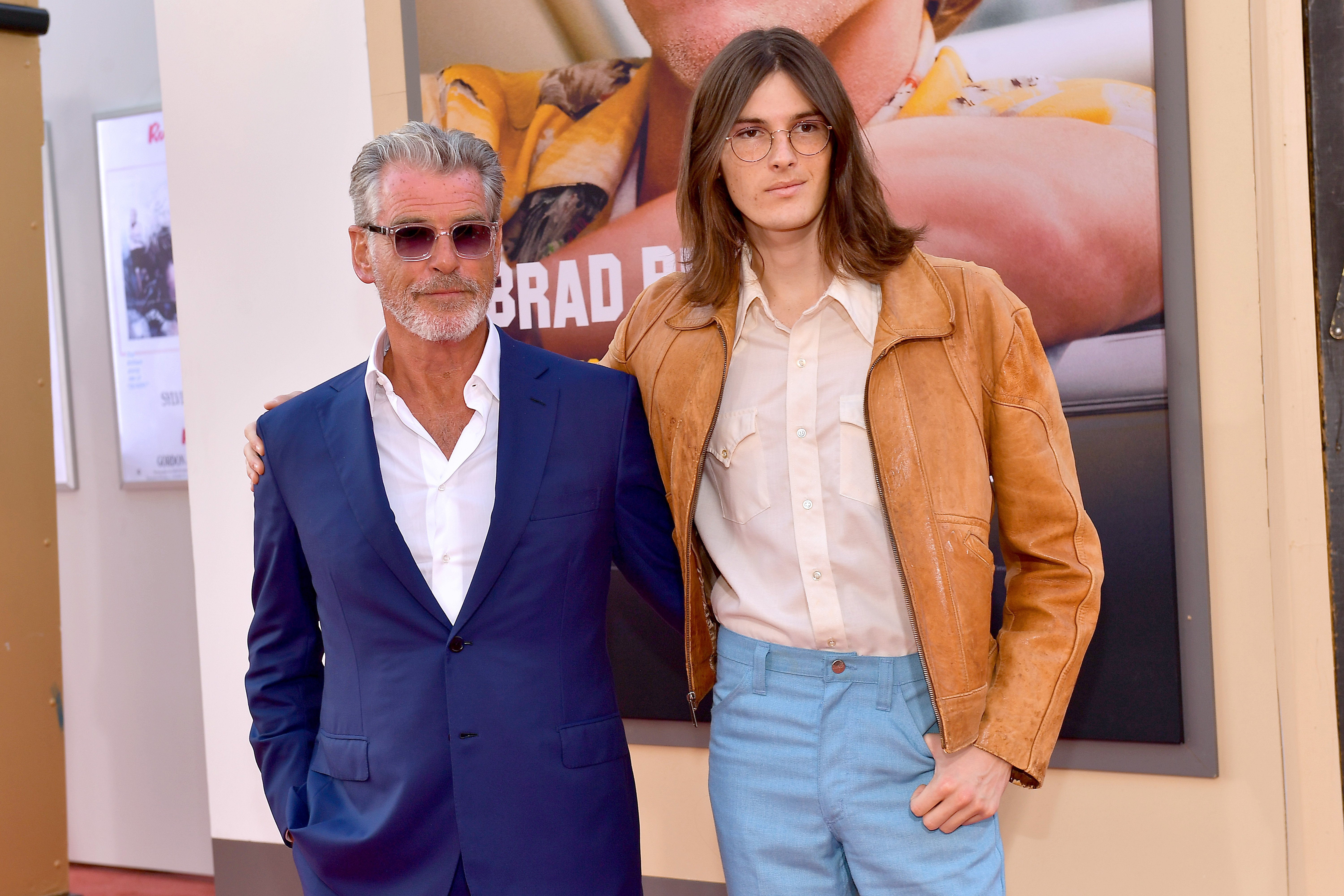 Pierce Brosnan and Dylan Brosnan attends Sony Pictures' "Once Upon A Time...In Hollywood" Los Angeles Premiere on July 22, 2019, in Hollywood, California. | Source: Getty Images.