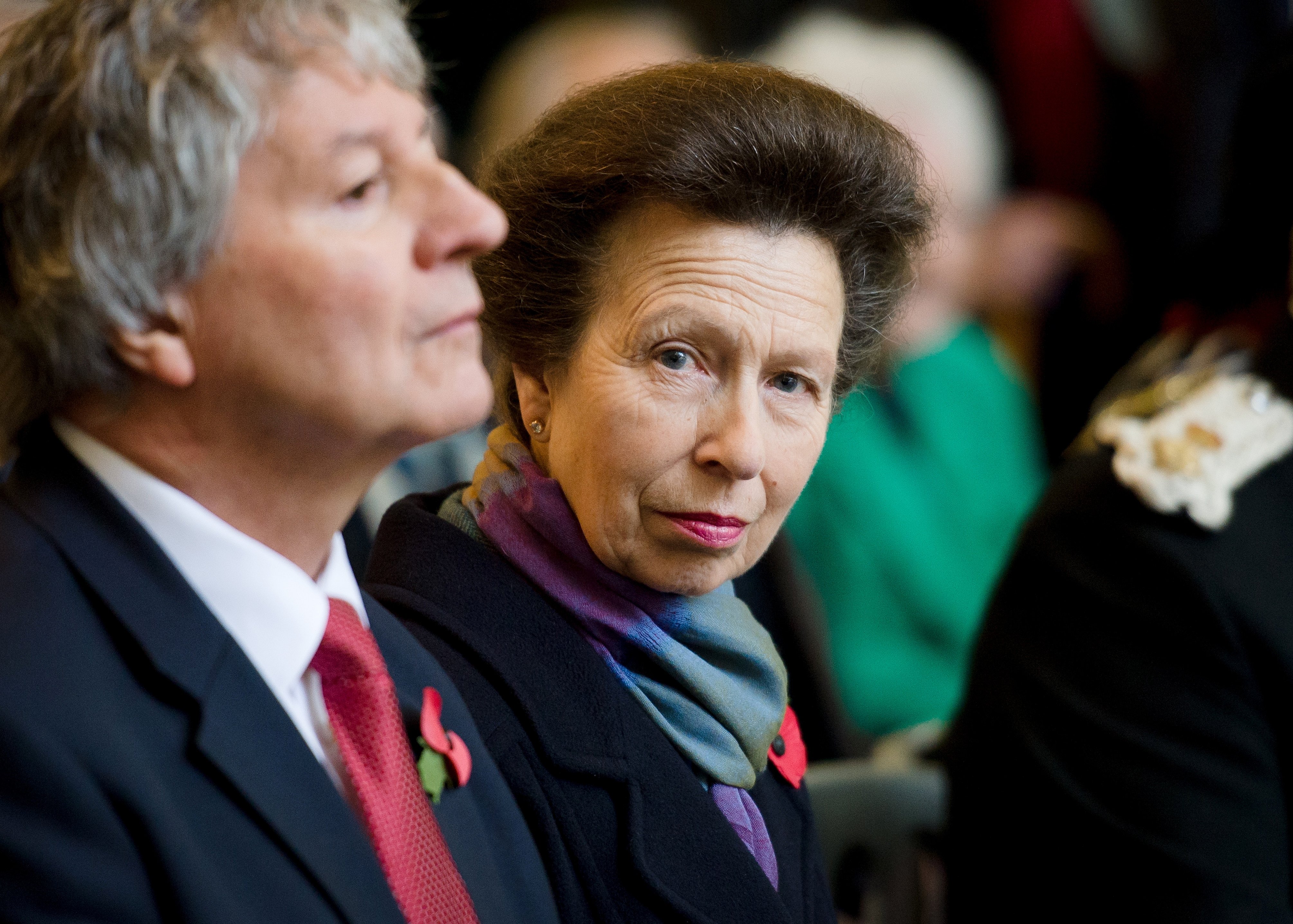 Britain's Princess Anne listens to a speech after unveiling a statue of Noor Inayat Khan during a ceremony in Gordon Square Gardens, central London on November 8, 2012 in London, England |  Source: Getty Images 