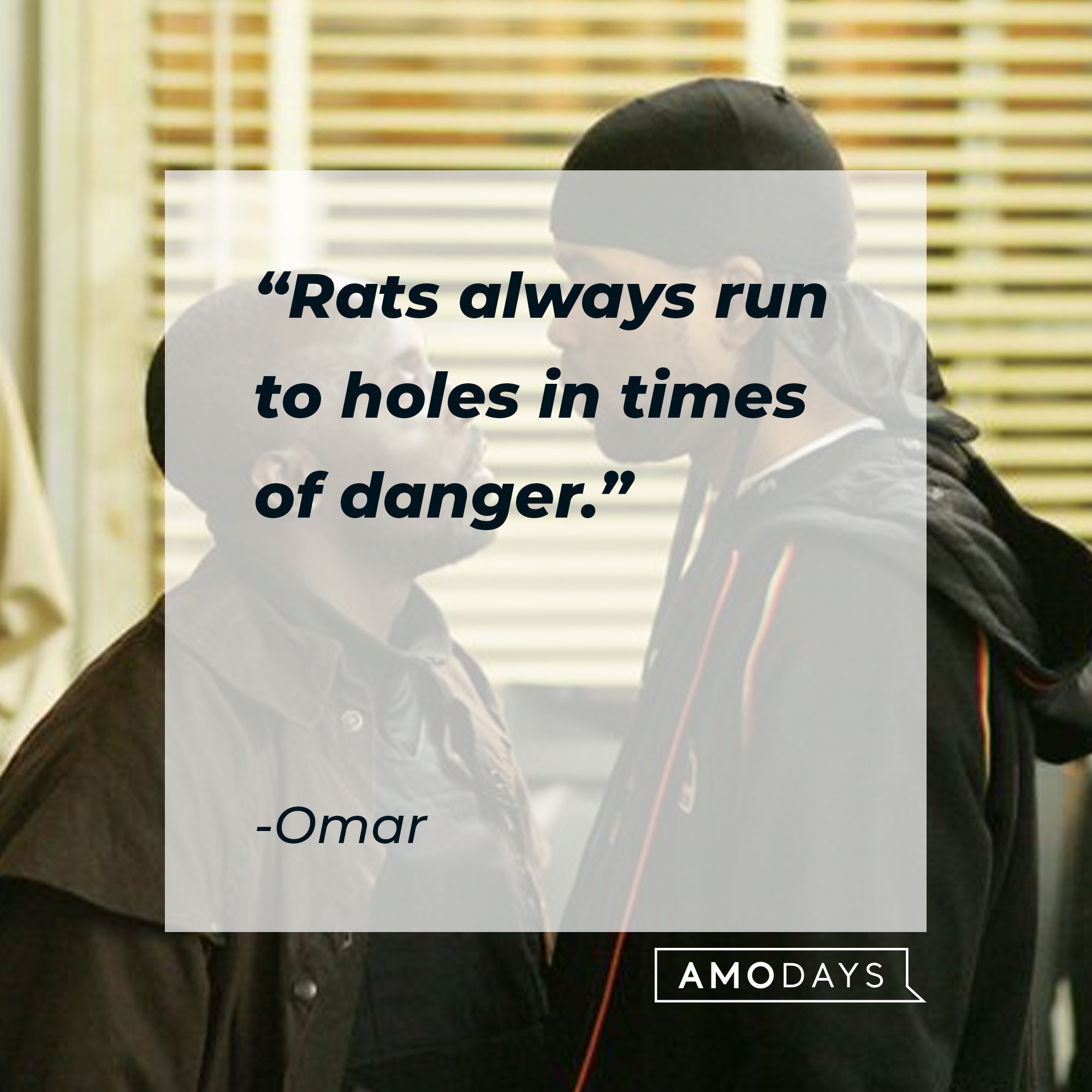 Omar's quote: "Rats always run to holes in times of danger." | Source: facebook.com/TheWire