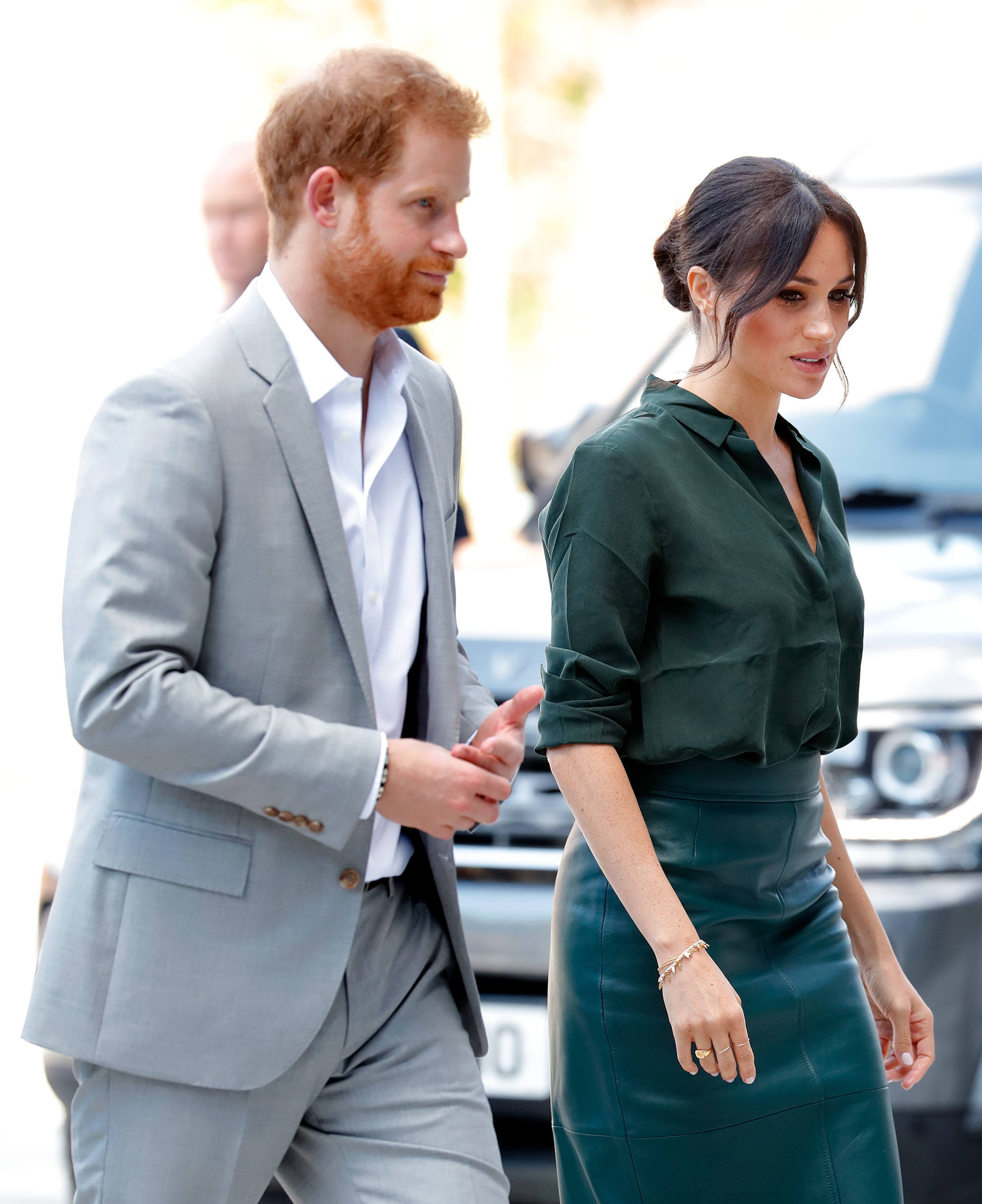 Meghan Markle and Prince Harry visiting the University of Chichester's Engineering and Technology Park in Bognor Regis, England on October 3, 2018 | Source: Getty Images
