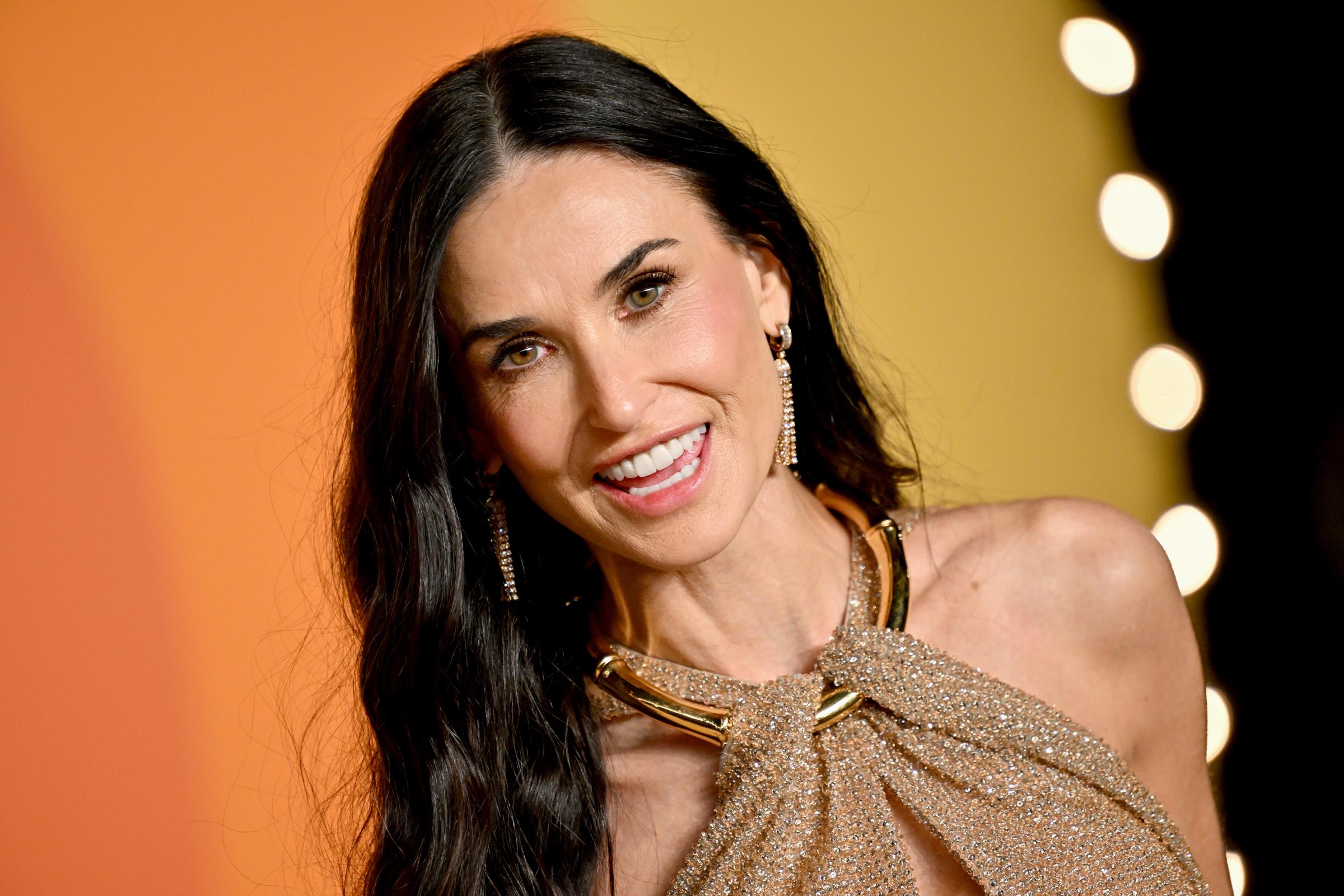 Demi Moore pictured the Vanity Fair Oscar Party on March 2, 2025, in Beverly Hills, California. | Source: Getty Images