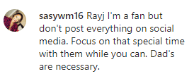 A fans' comment from Ray J's post. | Photo: instagram.com/rayj
