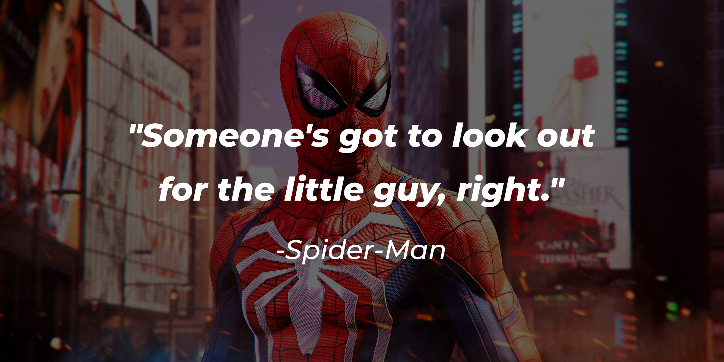 Spider-Man’s quote: "Someone's got to look out for the little guy, right." | Source: Facebook.com/spiderman