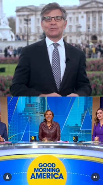 George Stephanopoulos, Michael Strahan, Robin Roberts, and Ginger Zee during a live broadcast, dated March 2024 | Source: Instagram/goodmorningamerica