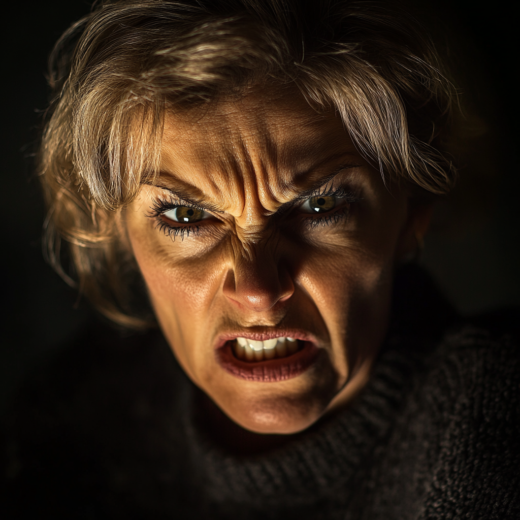 A close up of an angry woman | Source: Midjourney