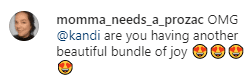A user's comment about Kandi Burruss' alleged pregnancy. | Photo: instagram.com/kandi