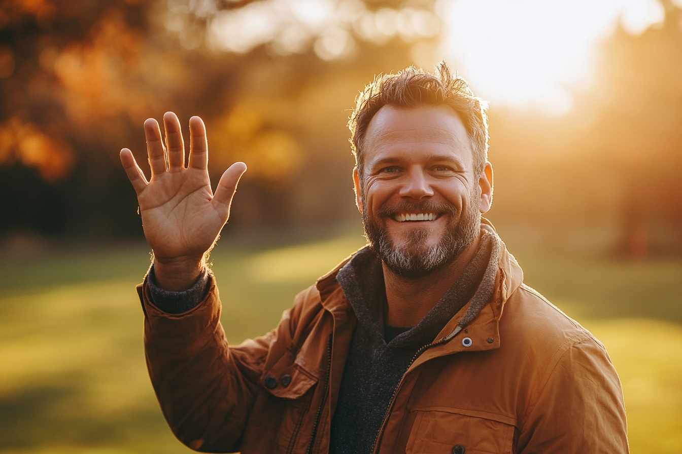 A man waving his hand | Source: Midjourney