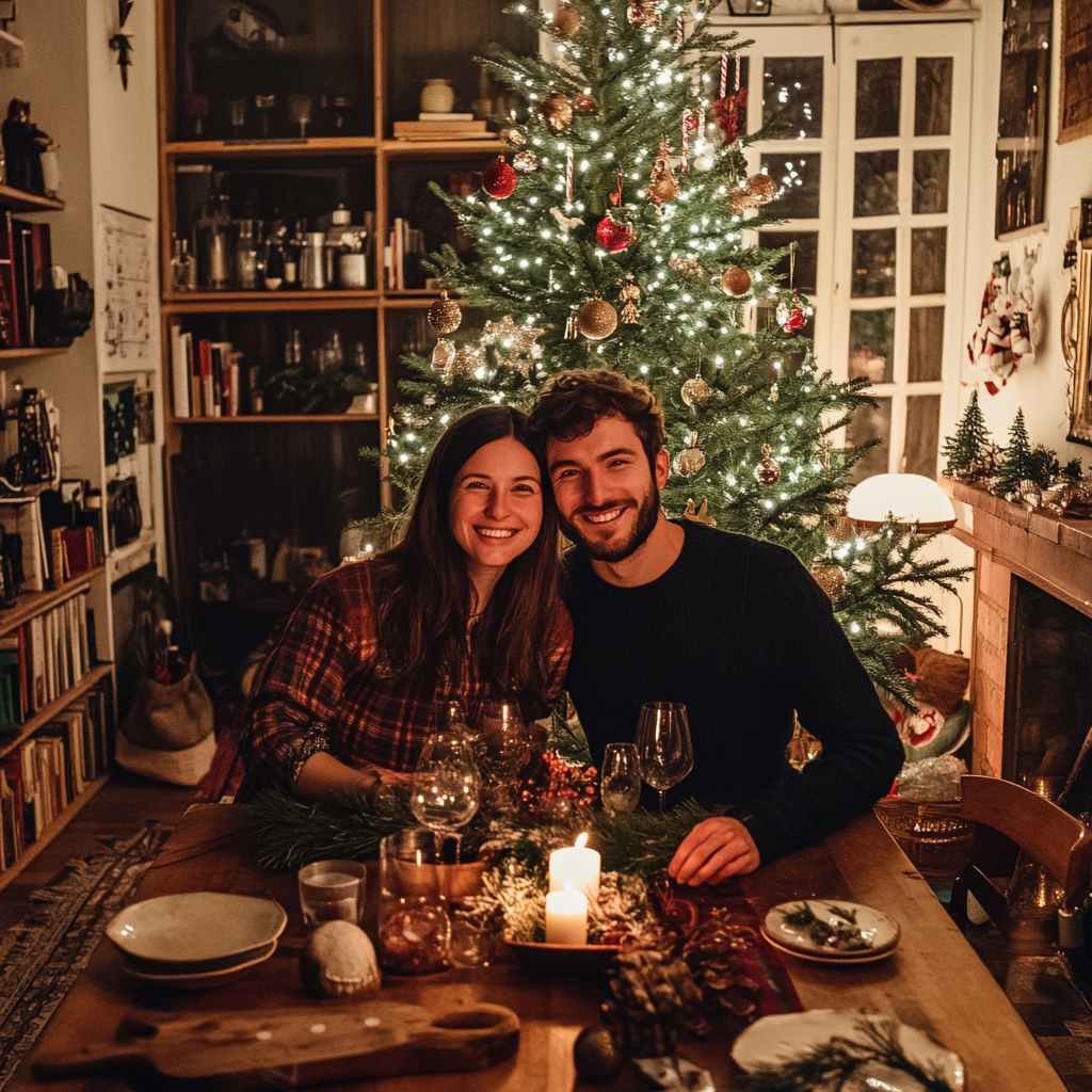 Young couple celebrating Christmas | Source: Midjourney