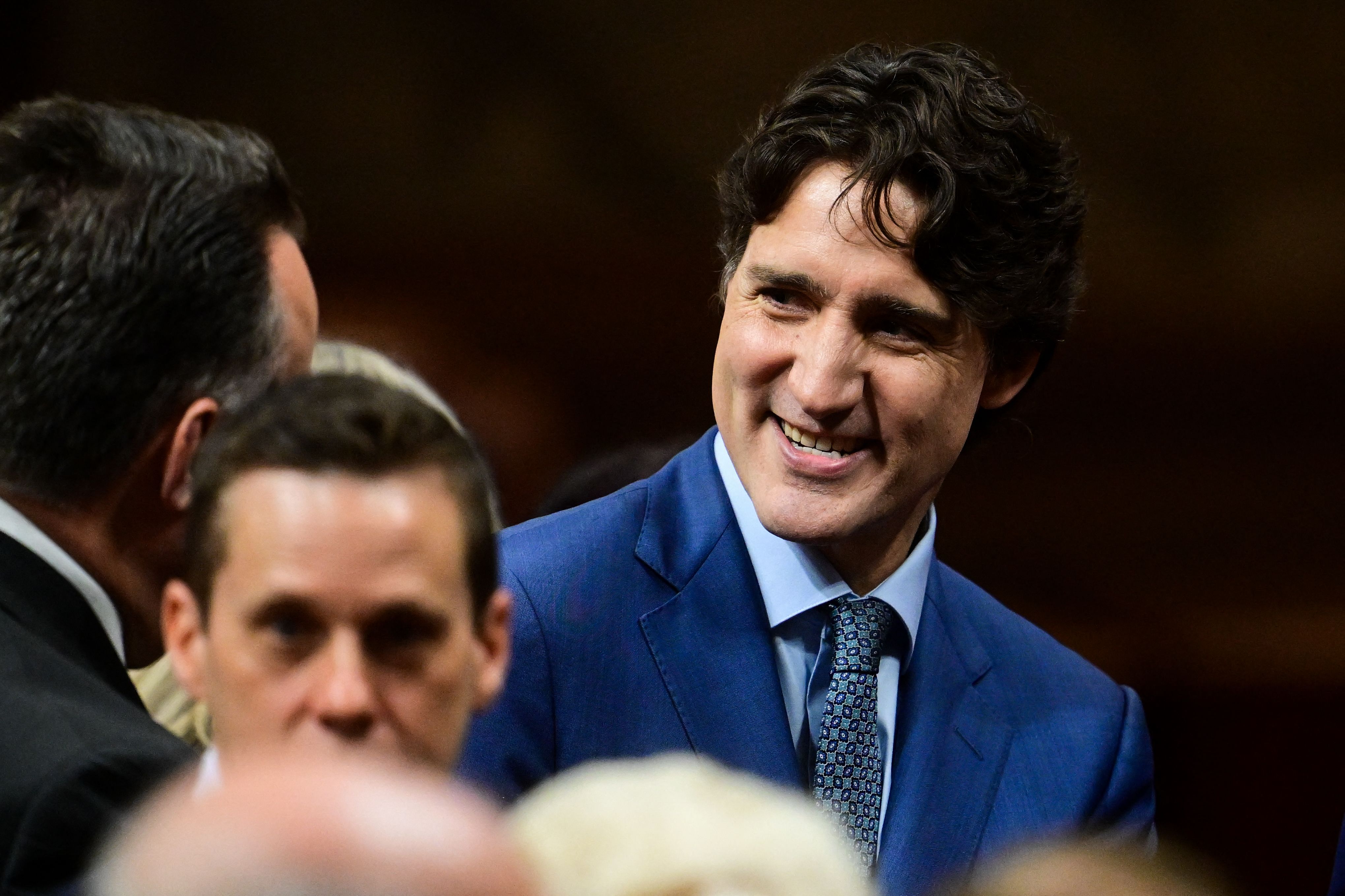 Justin Trudeau greets attendees ahead of a speech by King Charles III in Ottawa on May 27, 2025 | Source: Getty Images