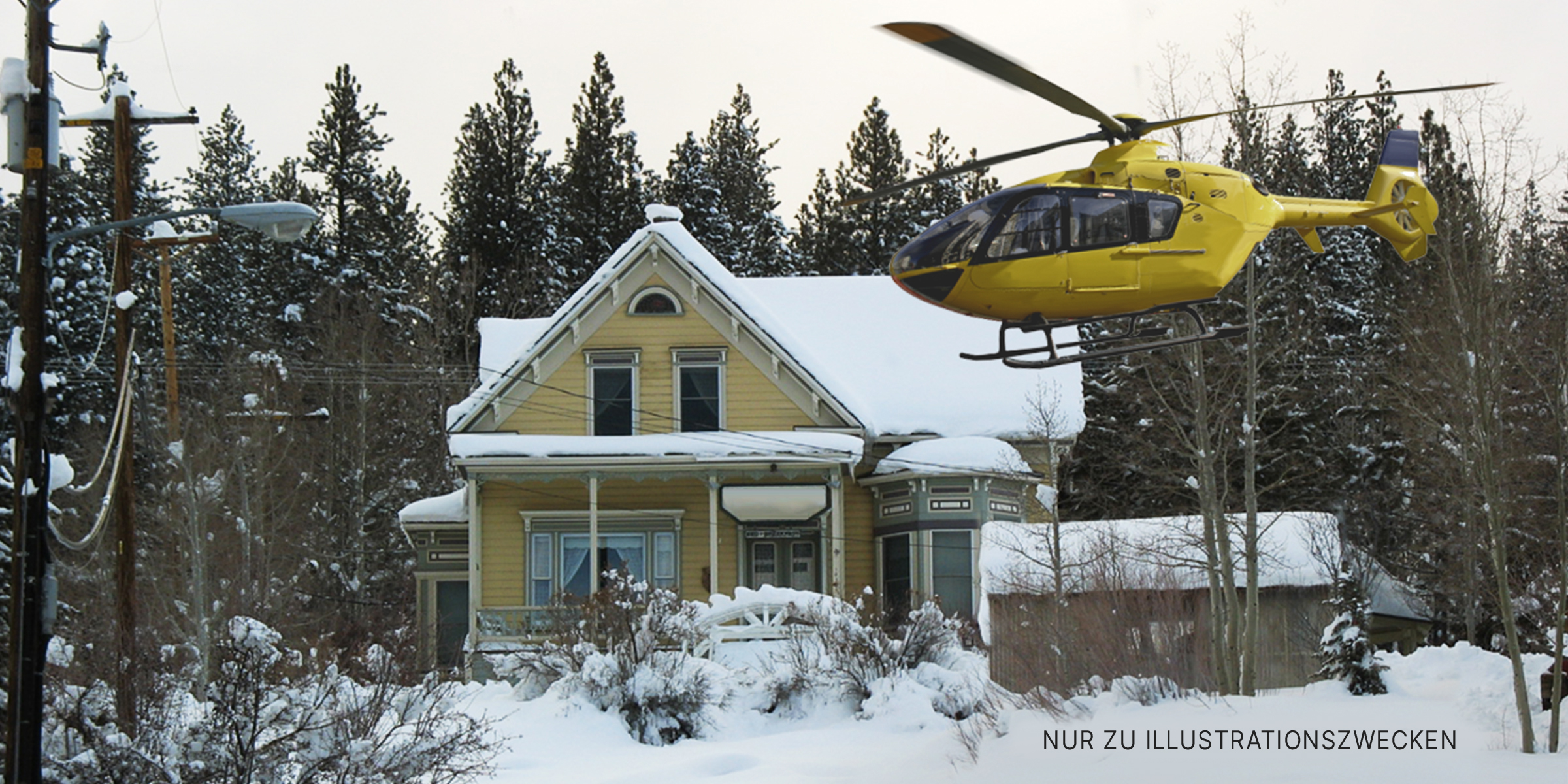 Hubschrauberlandung in der Nähe eines Hauses. | Quelle: Flickr/teofilo (CC BY 2.0)&Shutterstock